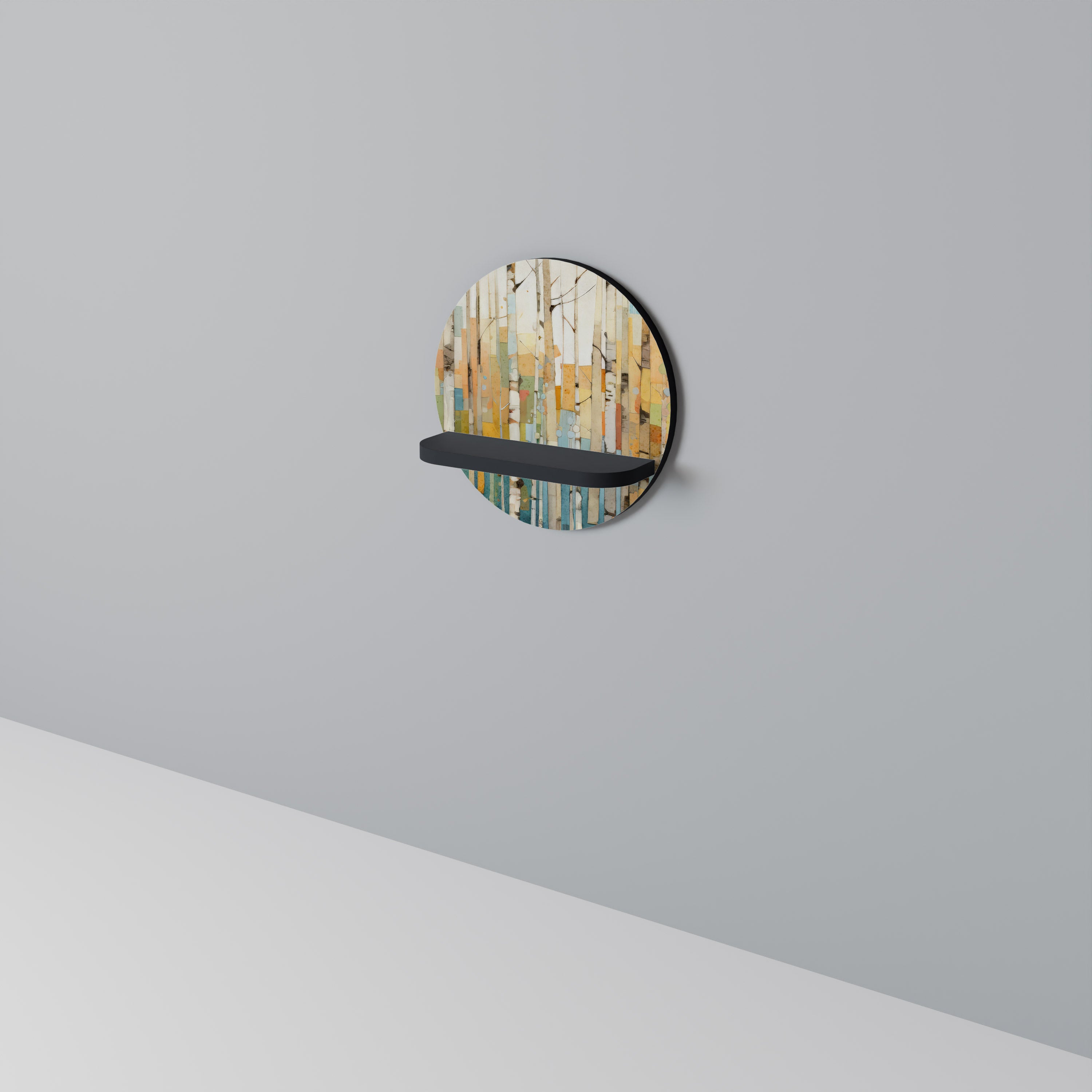 BIRCH KALEIDOSCOPE Półka okrągła Czarna