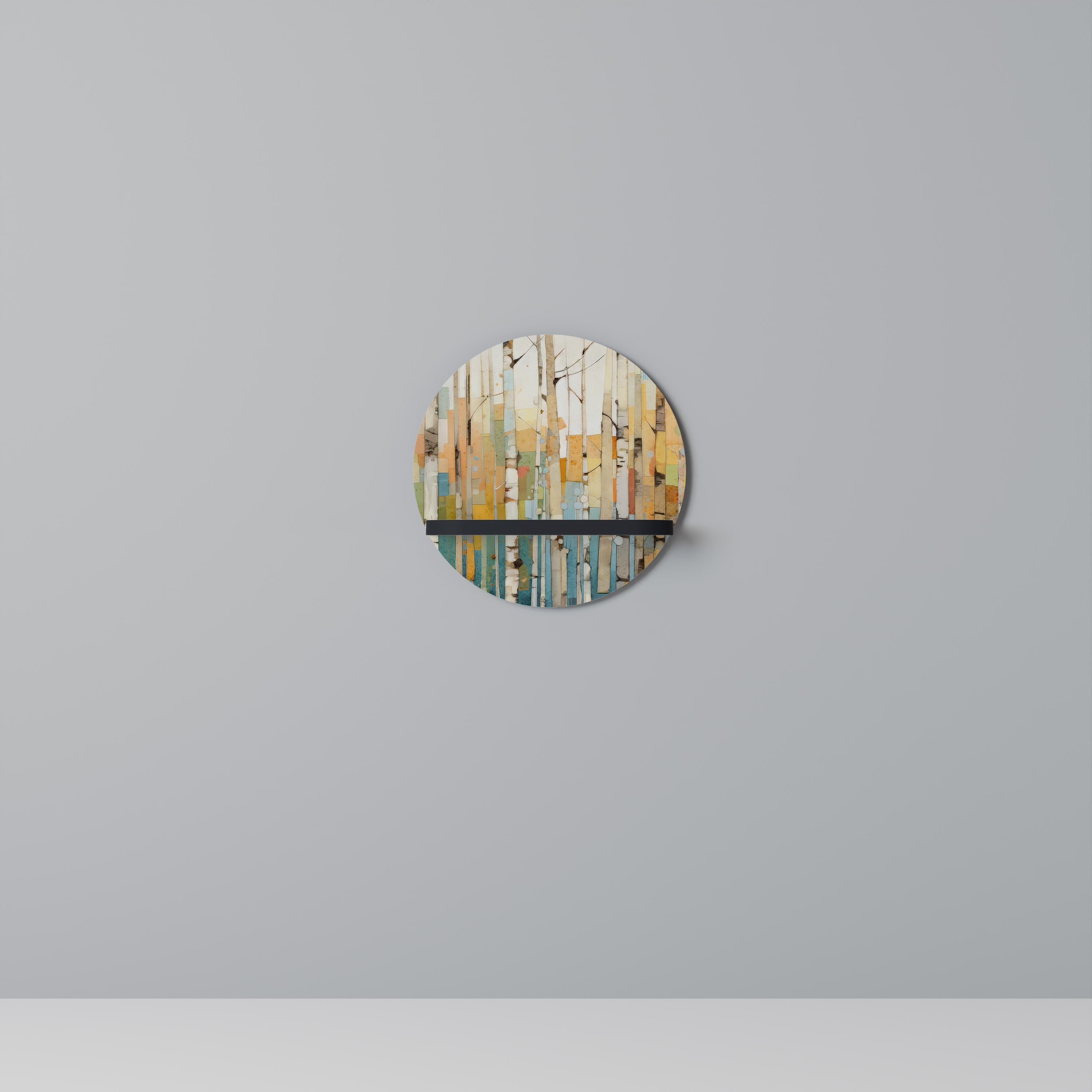 BIRCH KALEIDOSCOPE Półka okrągła Czarna