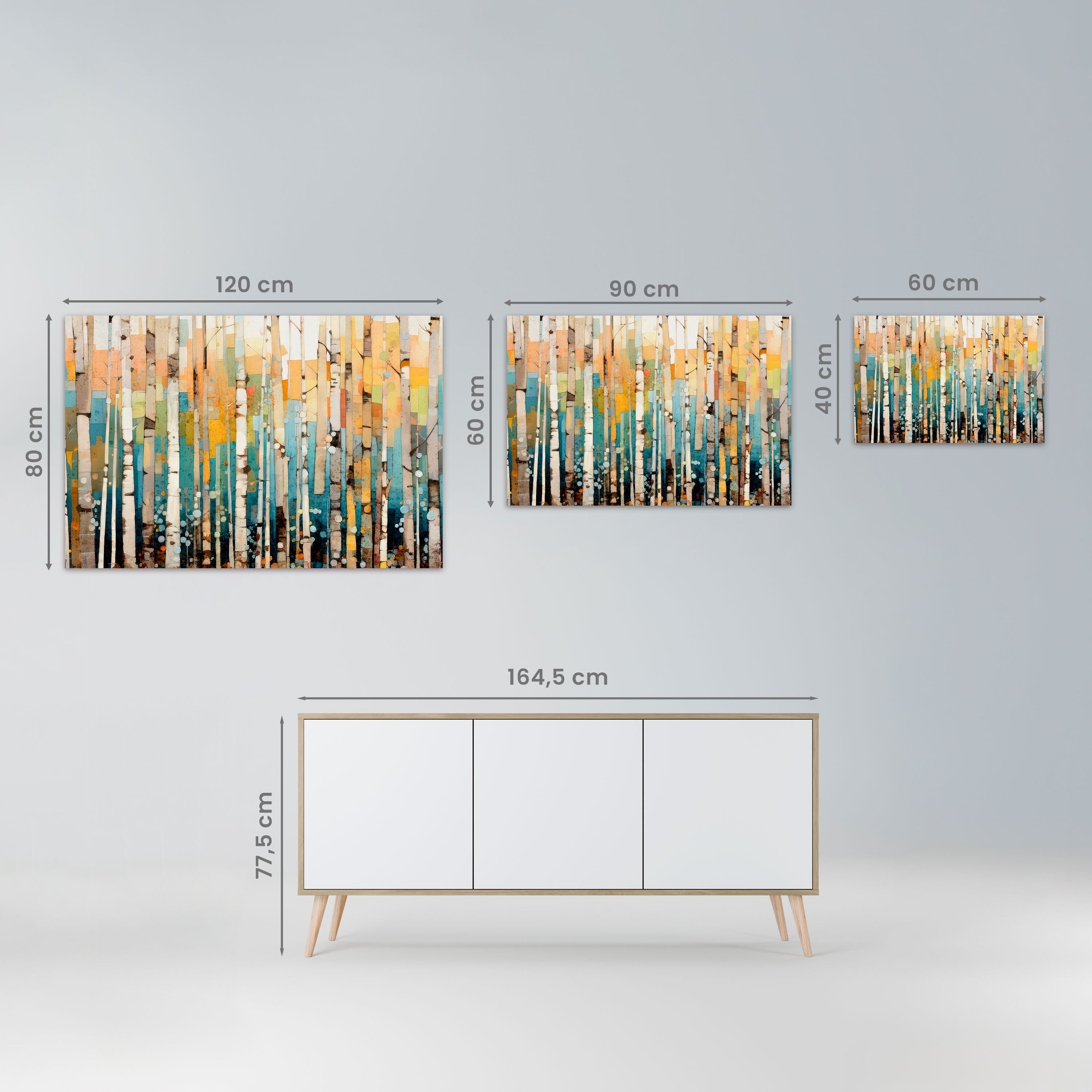 BIRCH KALEIDOSCOPE - Obraz na płótnie (poziomy)