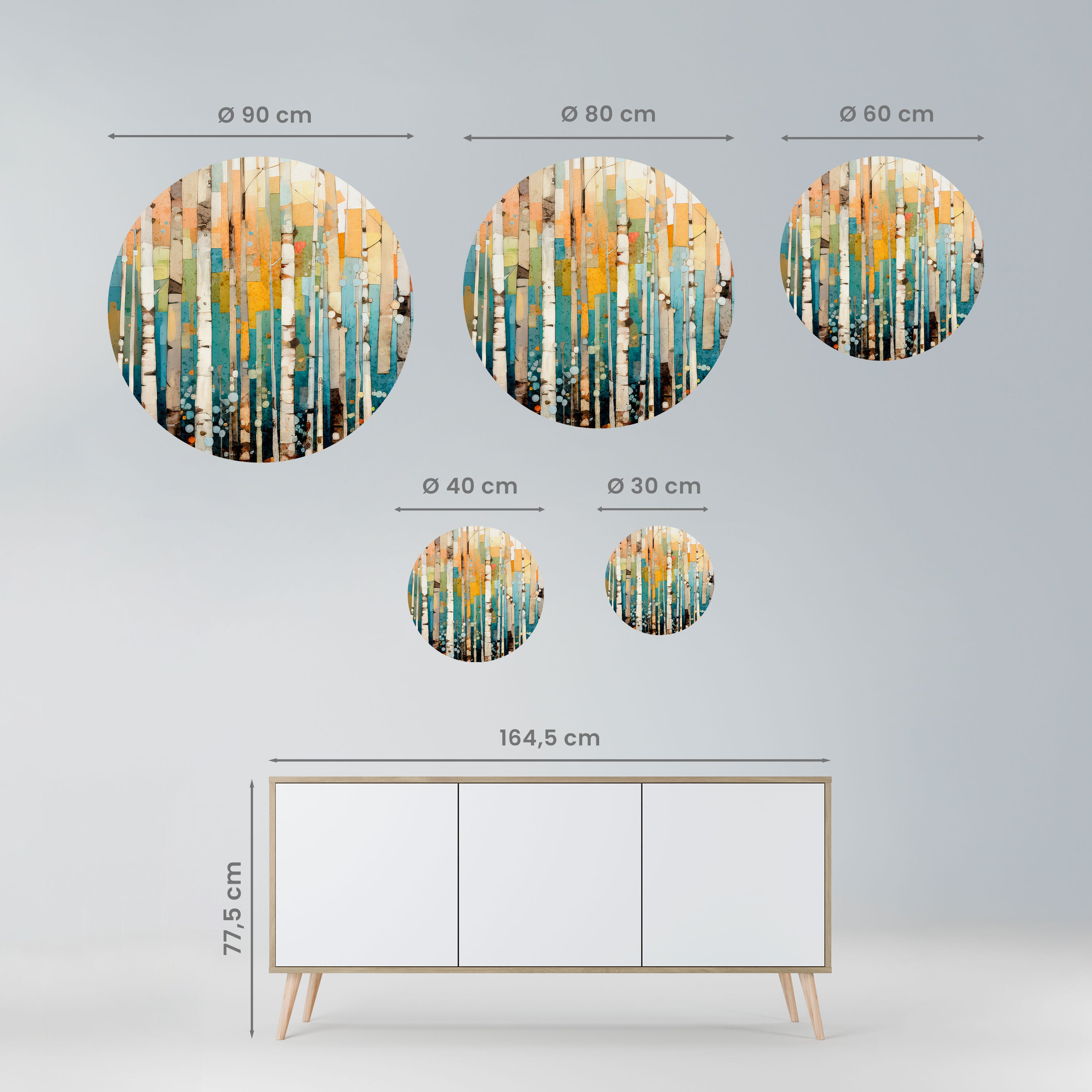 BIRCH KALEIDOSCOPE Naklejka okrągła