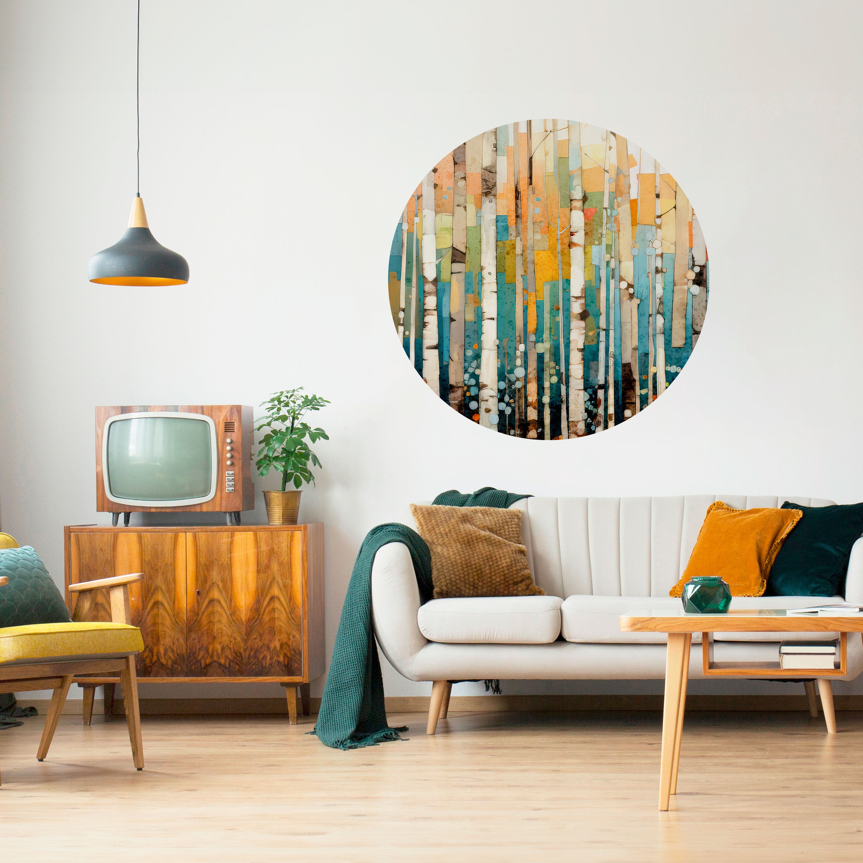 BIRCH KALEIDOSCOPE Naklejka okrągła