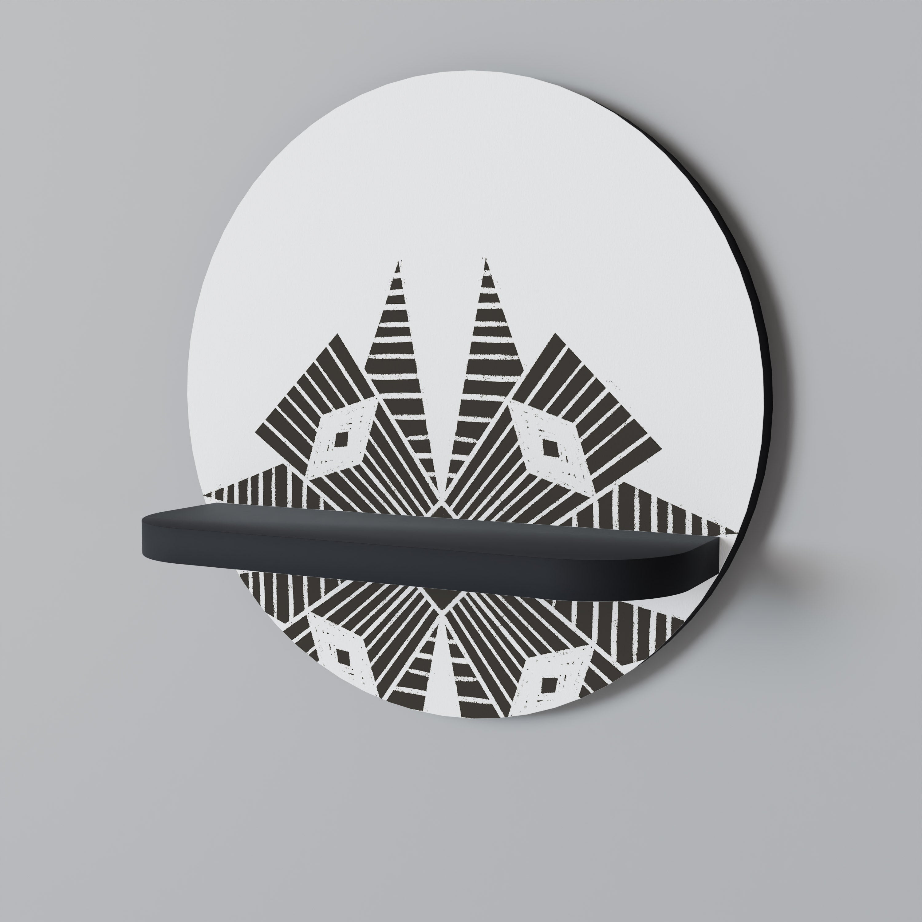 MONOCHROME NEXUS Półka okrągła Czarna