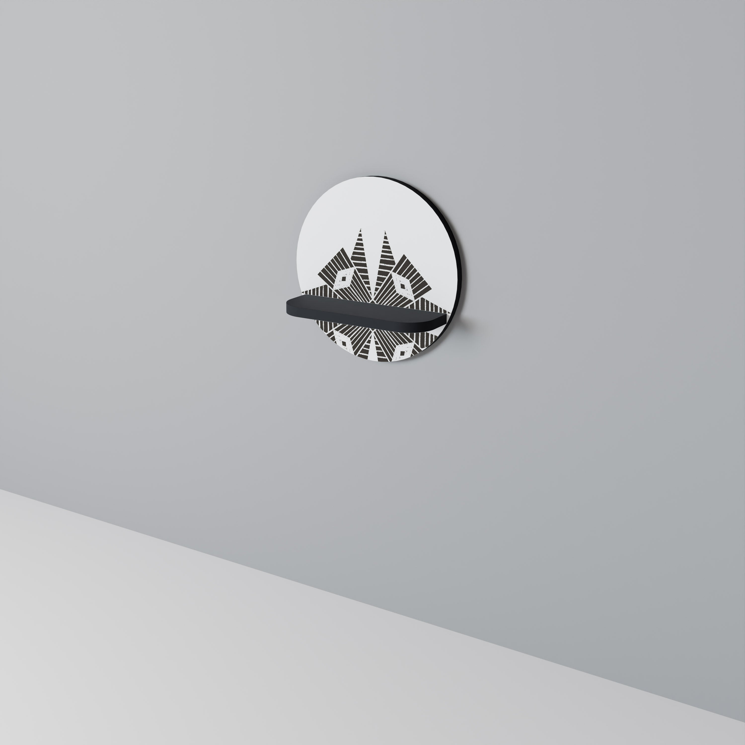 MONOCHROME NEXUS Półka okrągła Czarna