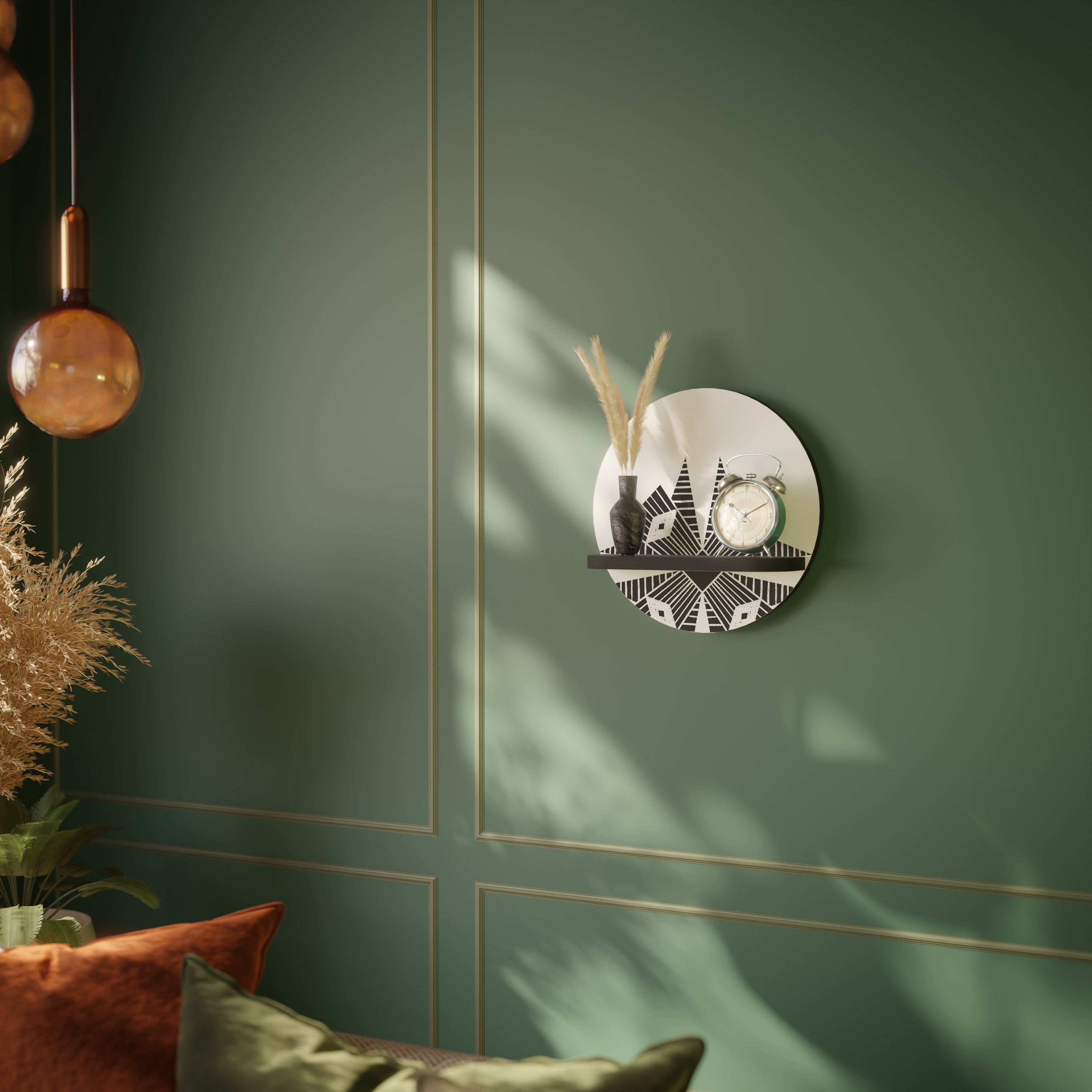 MONOCHROME NEXUS Półka okrągła Czarna