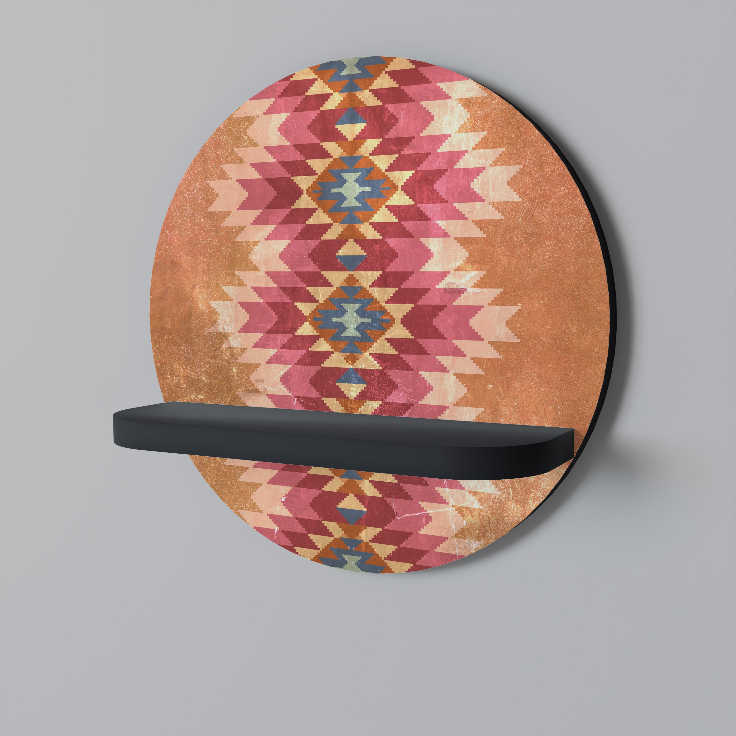 INDIAN FOLK Półka okrągła Czarna