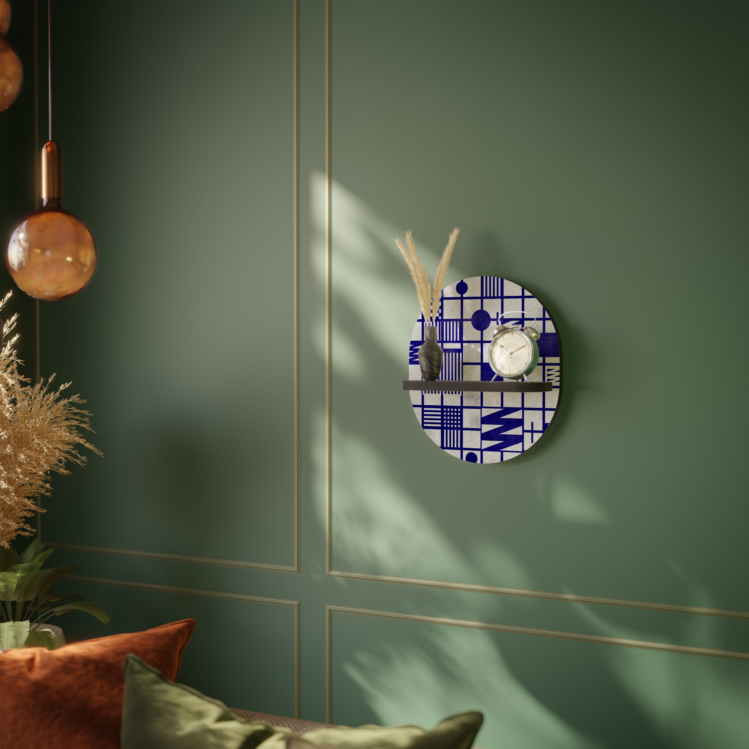 THE RIGHT PLACES Półka owalna Czarna