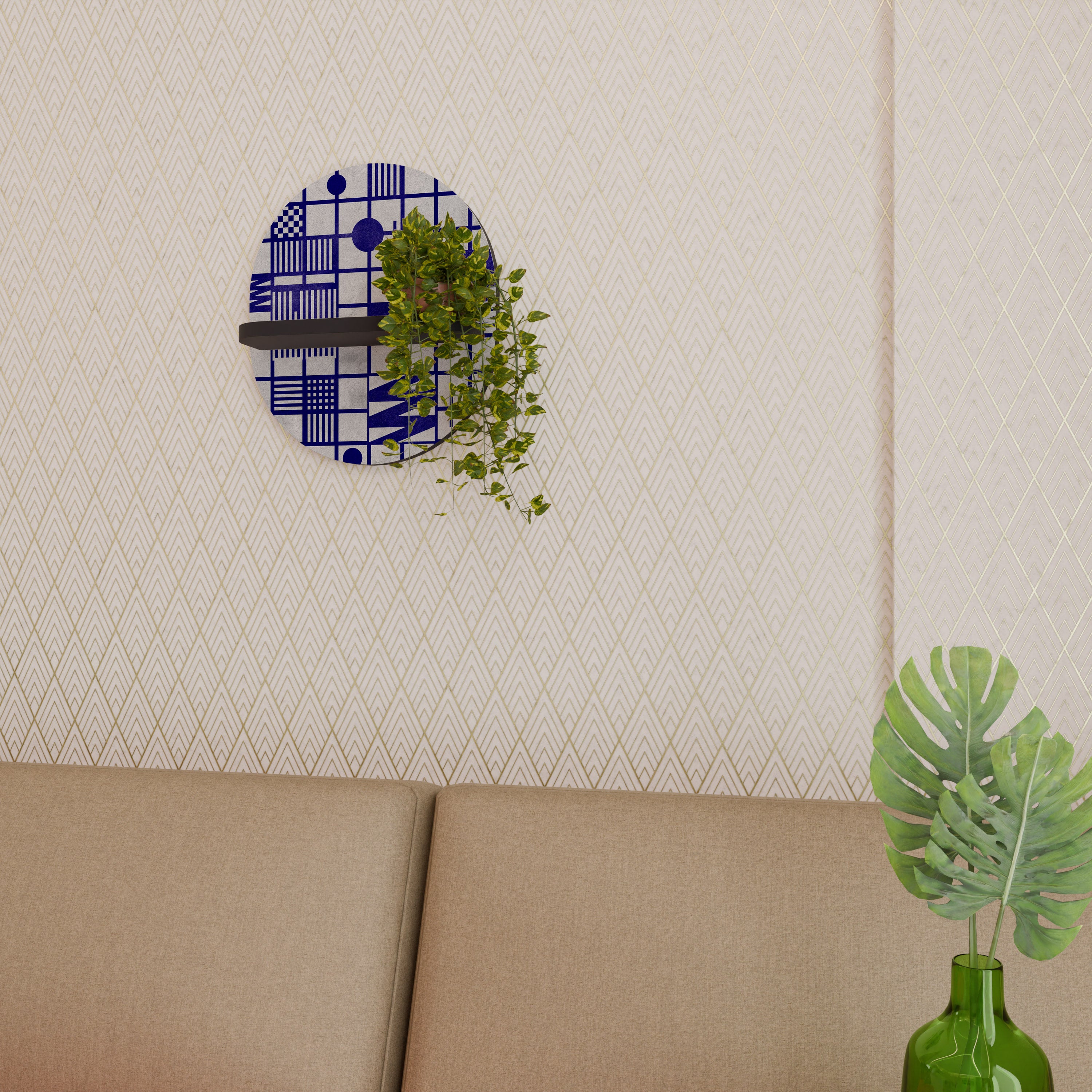 THE RIGHT PLACES Półka owalna Czarna