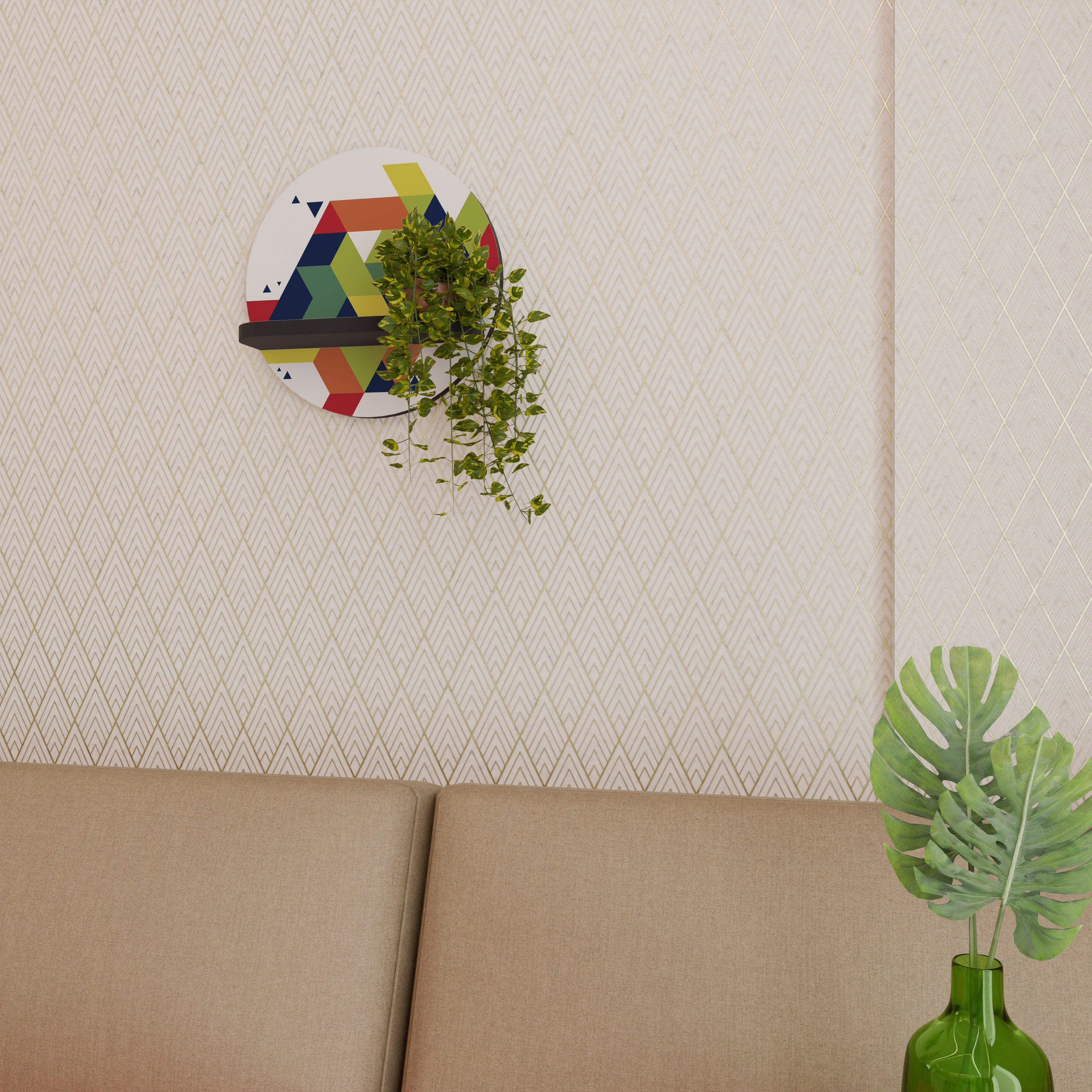 FUTURE SIGN Półka okrągła Czarna