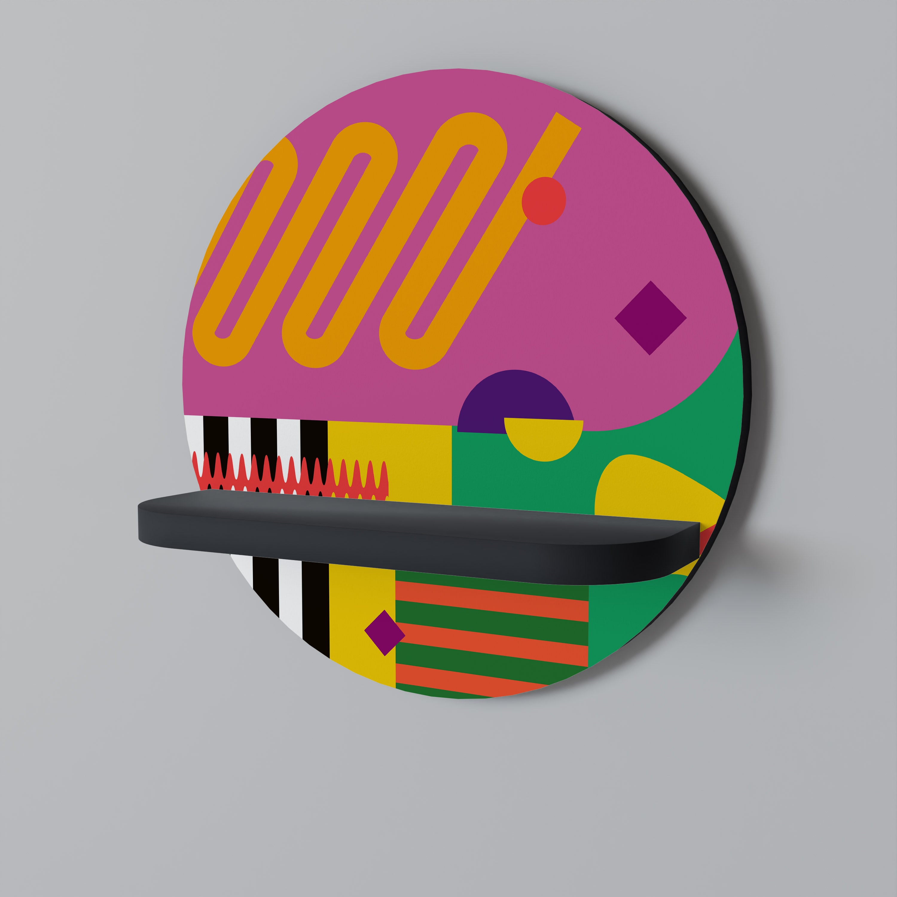 VIVID ART Półka okrągła Czarna