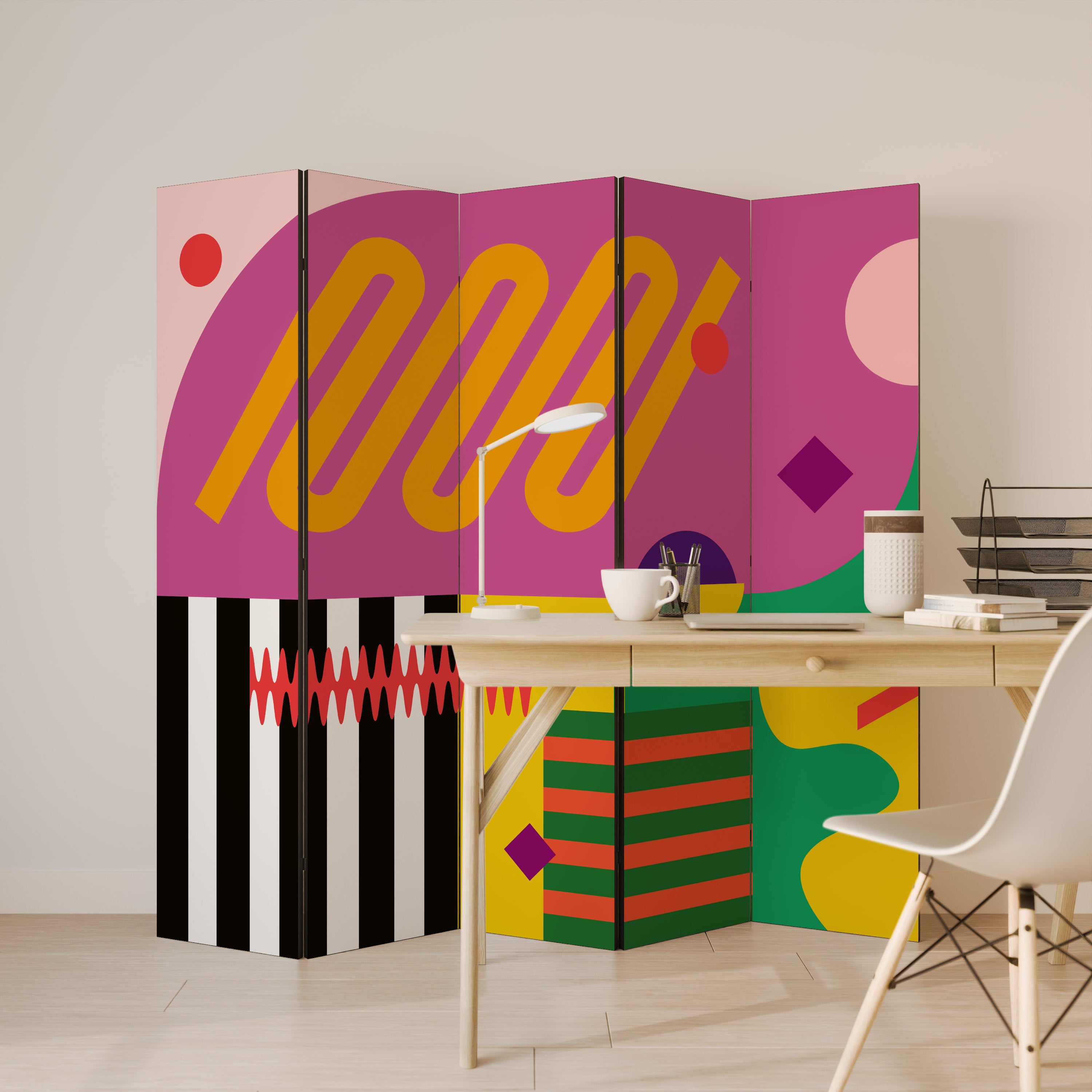 VIVID ART Dekoracyjny parawan 5-skrzydłowy