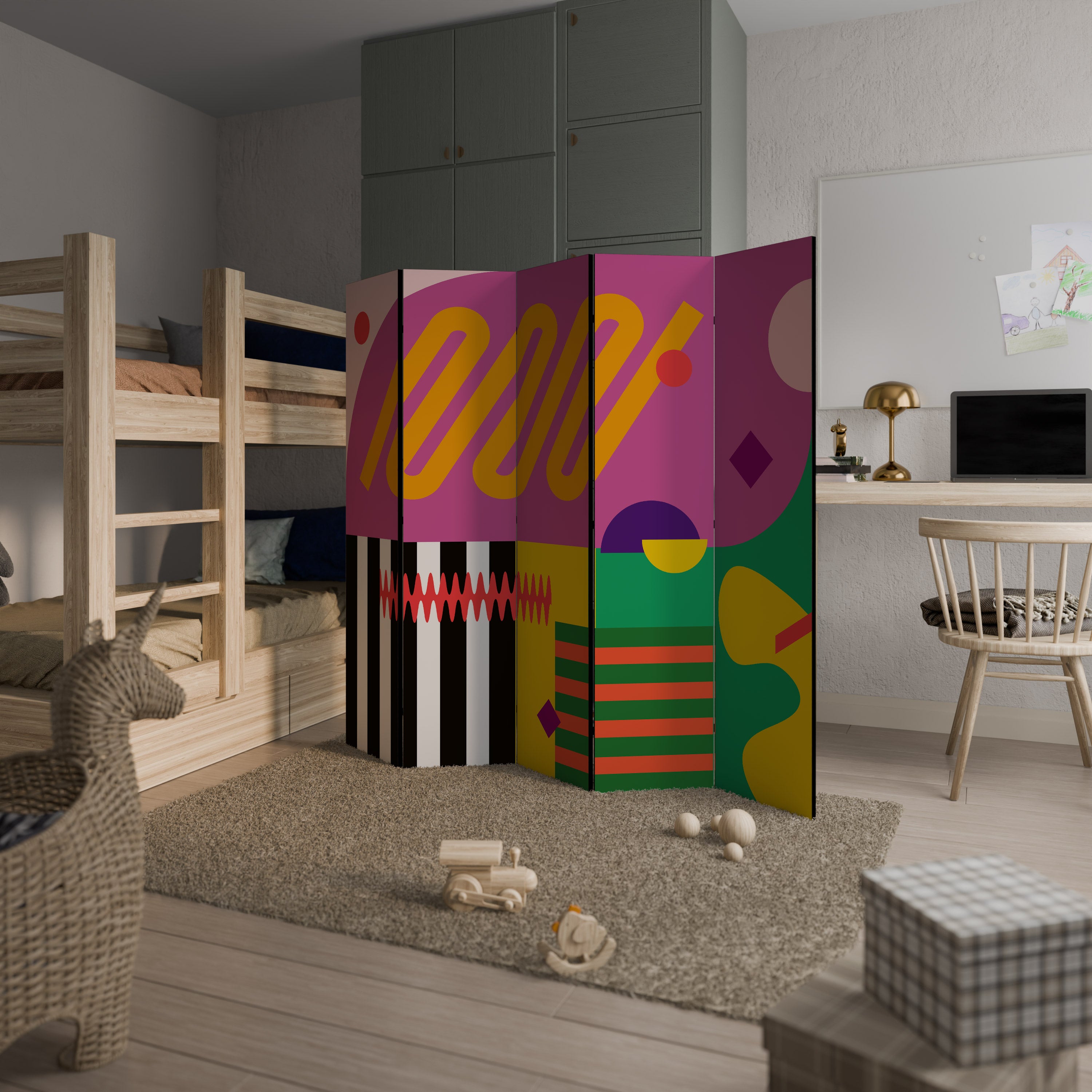 VIVID ART Dekoracyjny parawan 5-skrzydłowy