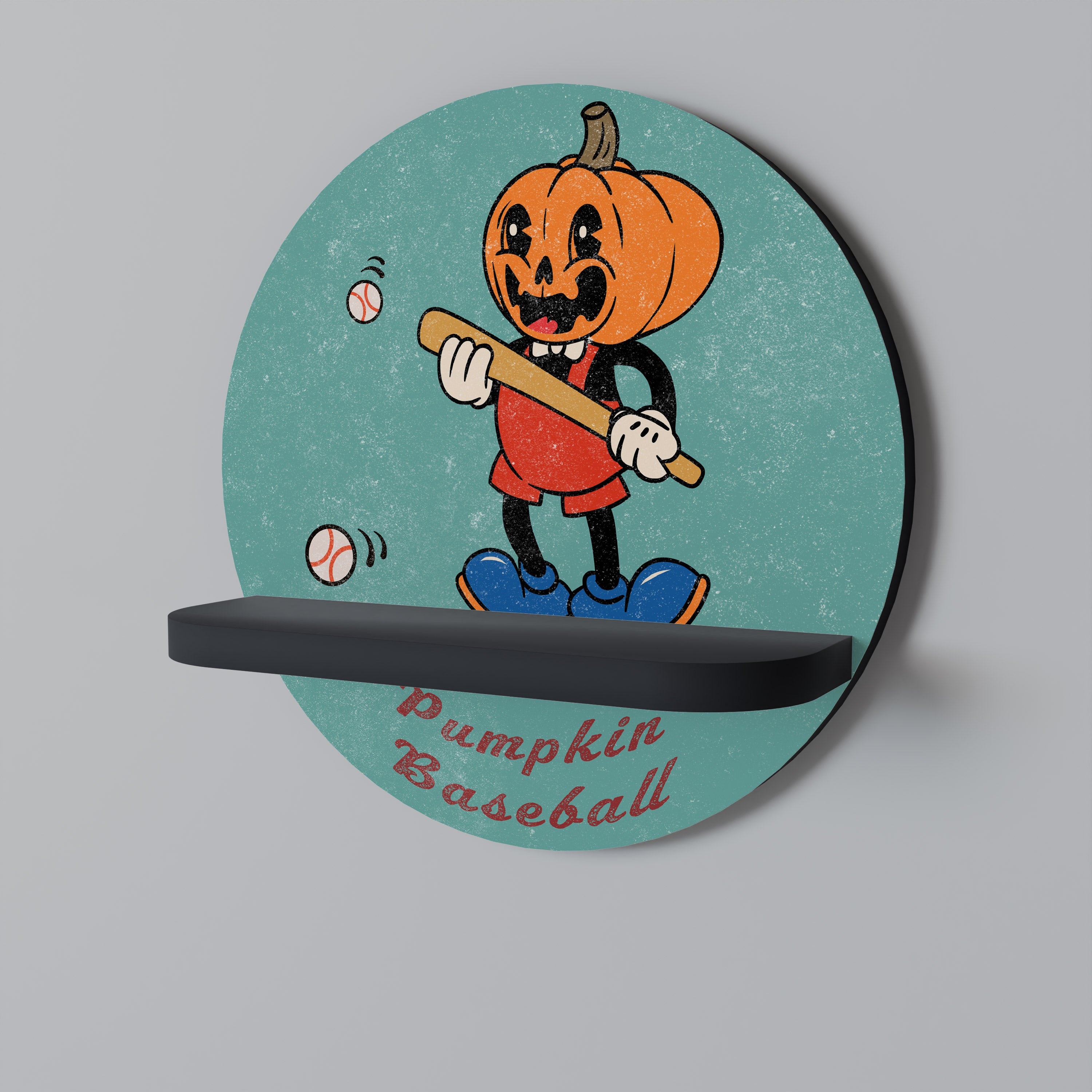 PUMPKIN BASEBALL Półka okrągła Czarna