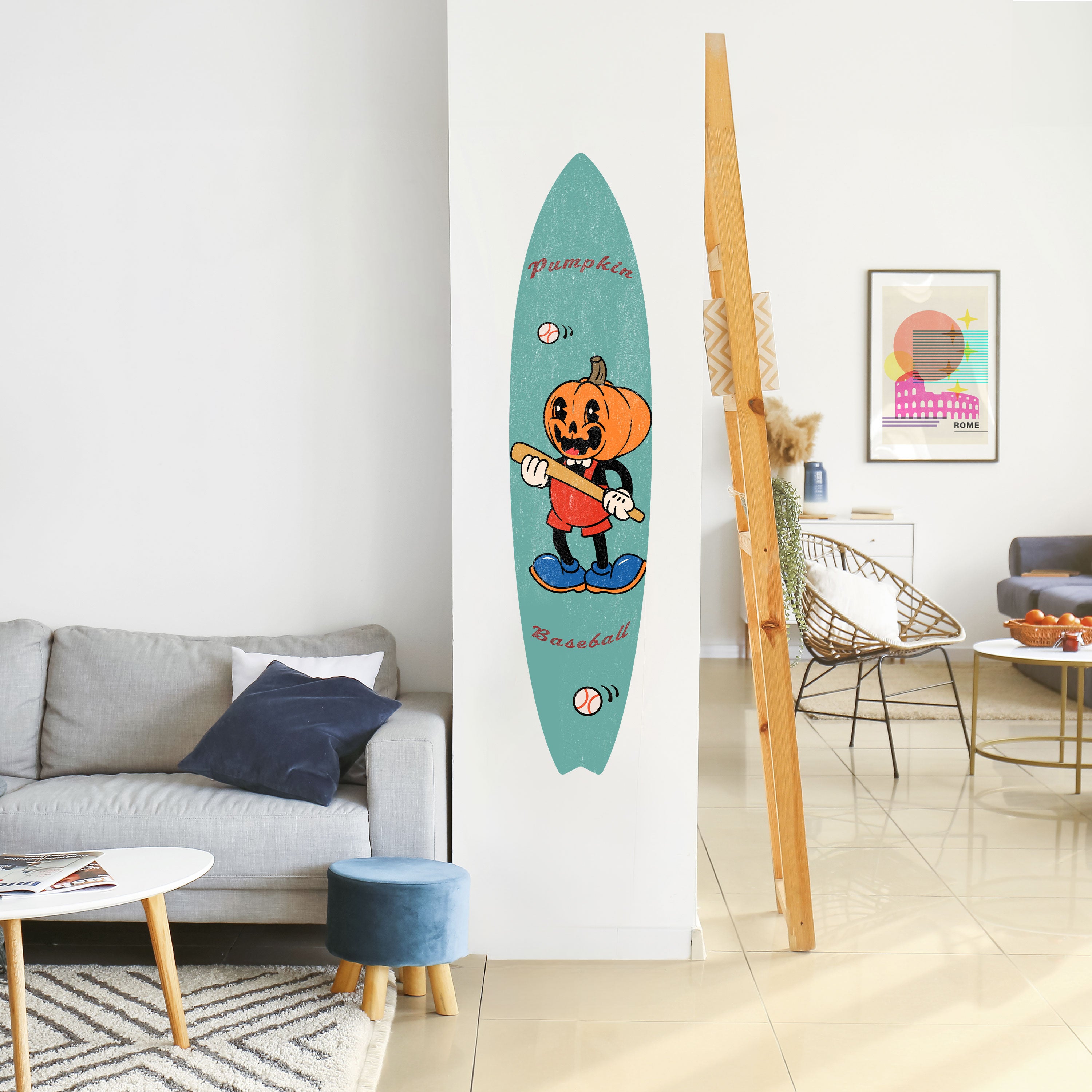 PUMPKIN BASEBALL Naklejka - deska surfingowa
