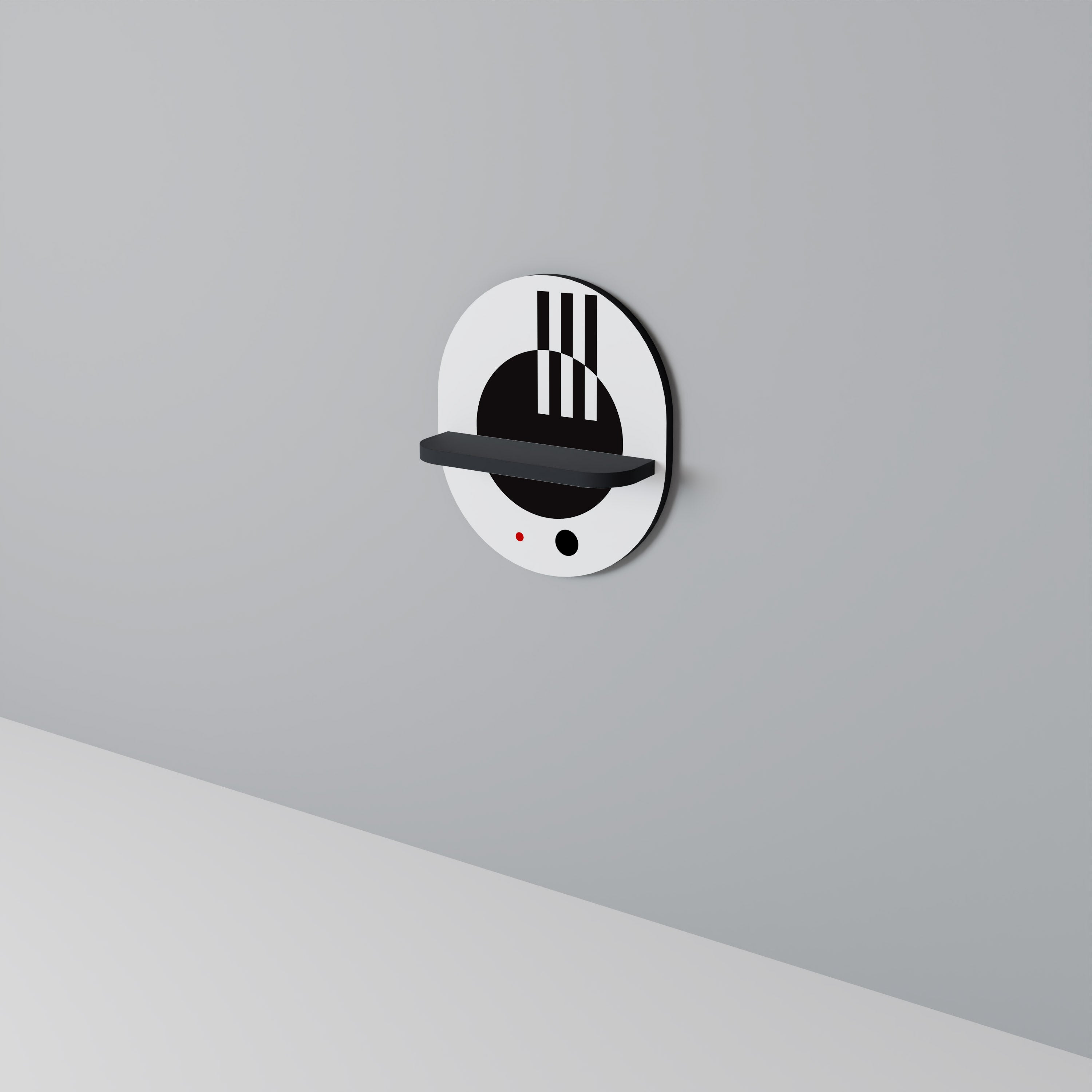 BLACK AND WHITE COMBINATION Półka owalna Czarna