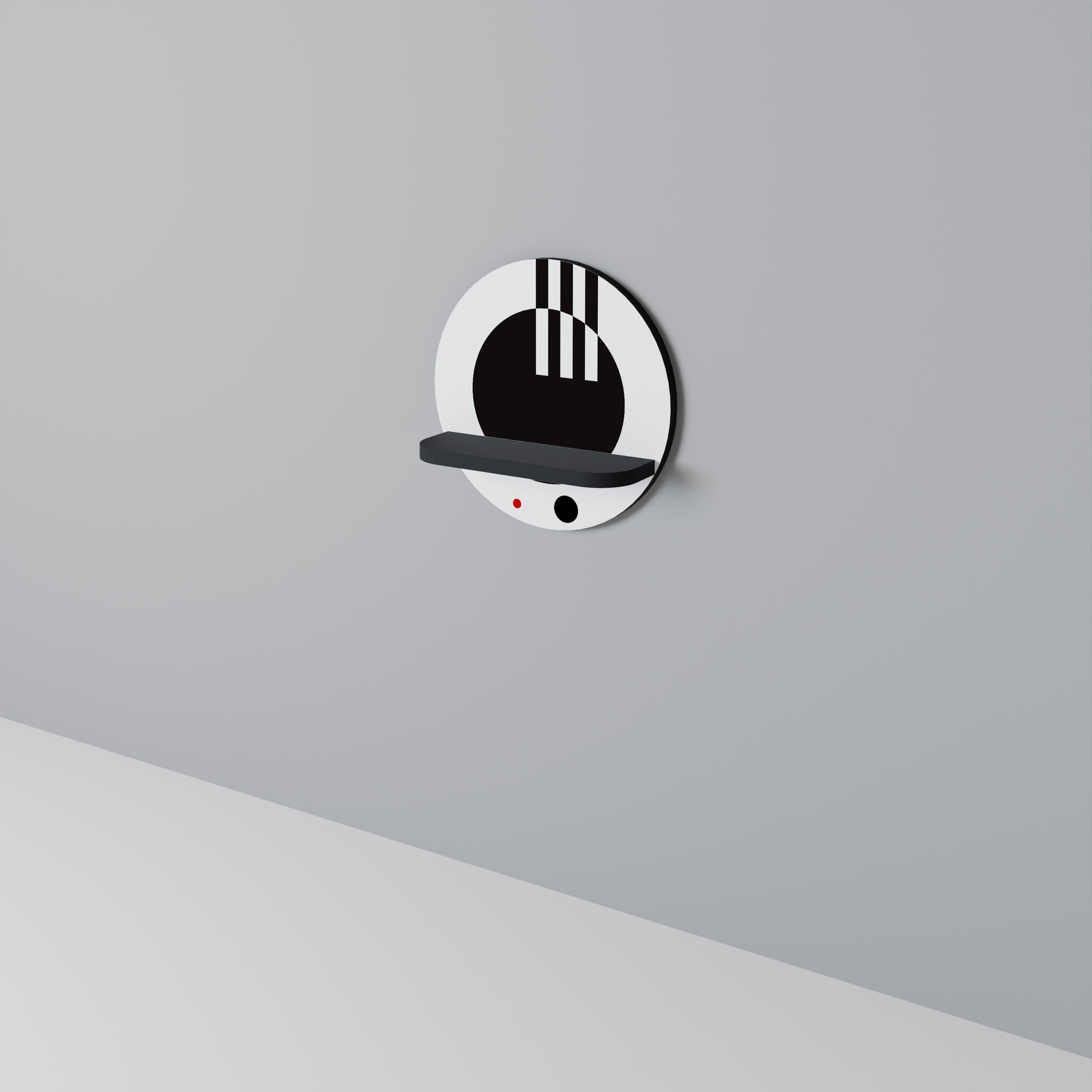 BLACK AND WHITE COMBINATION Półka okrągła Czarna