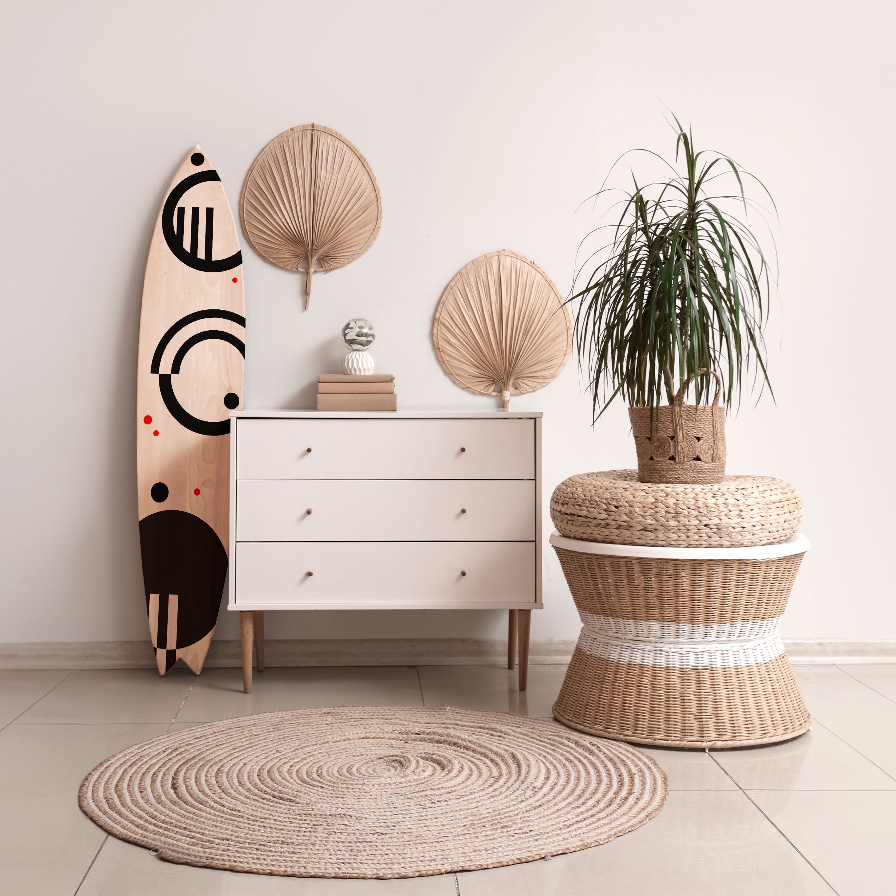 BLACK AND WHITE COMBINATION Dekoracyjna deska surfingowa