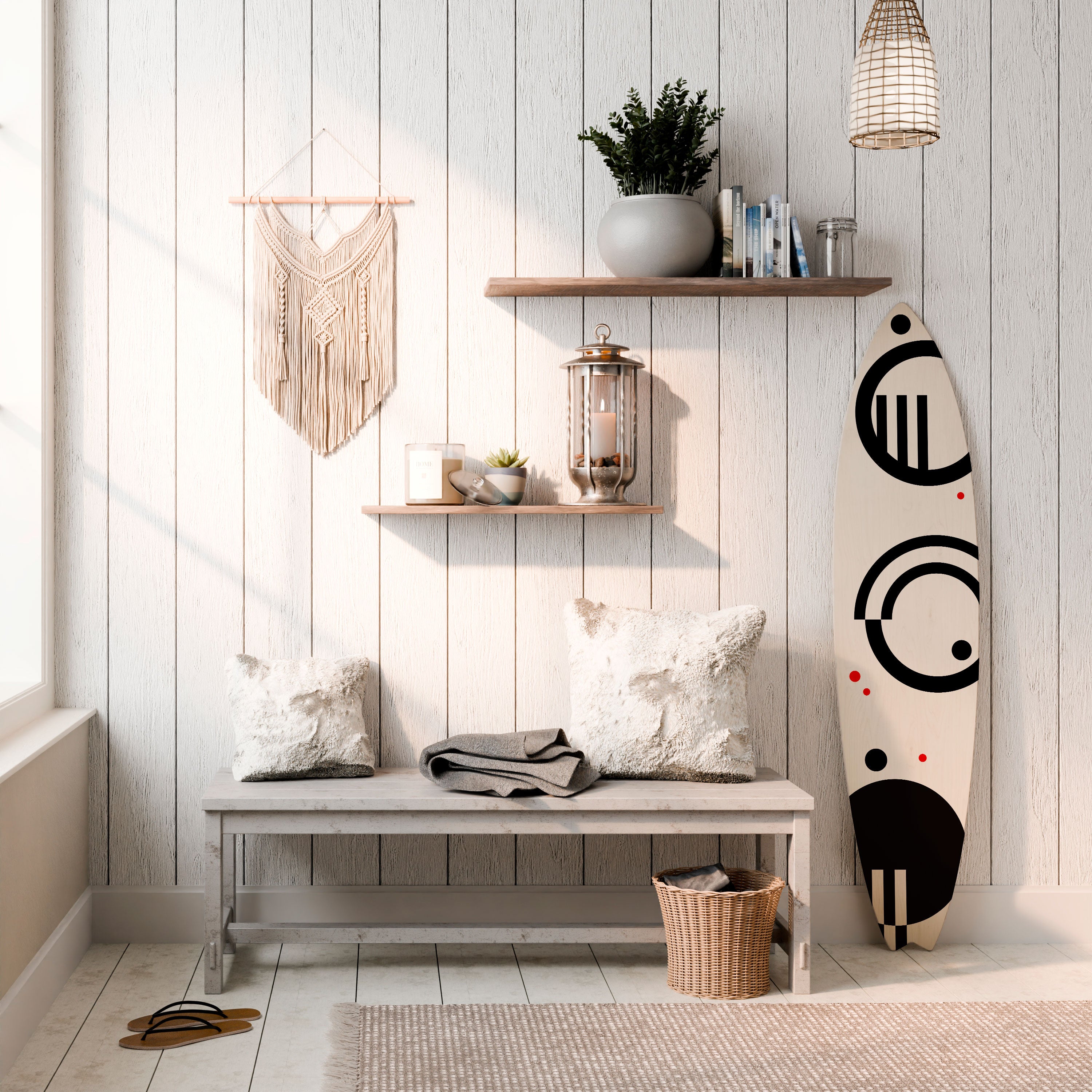 BLACK AND WHITE COMBINATION Dekoracyjna deska surfingowa