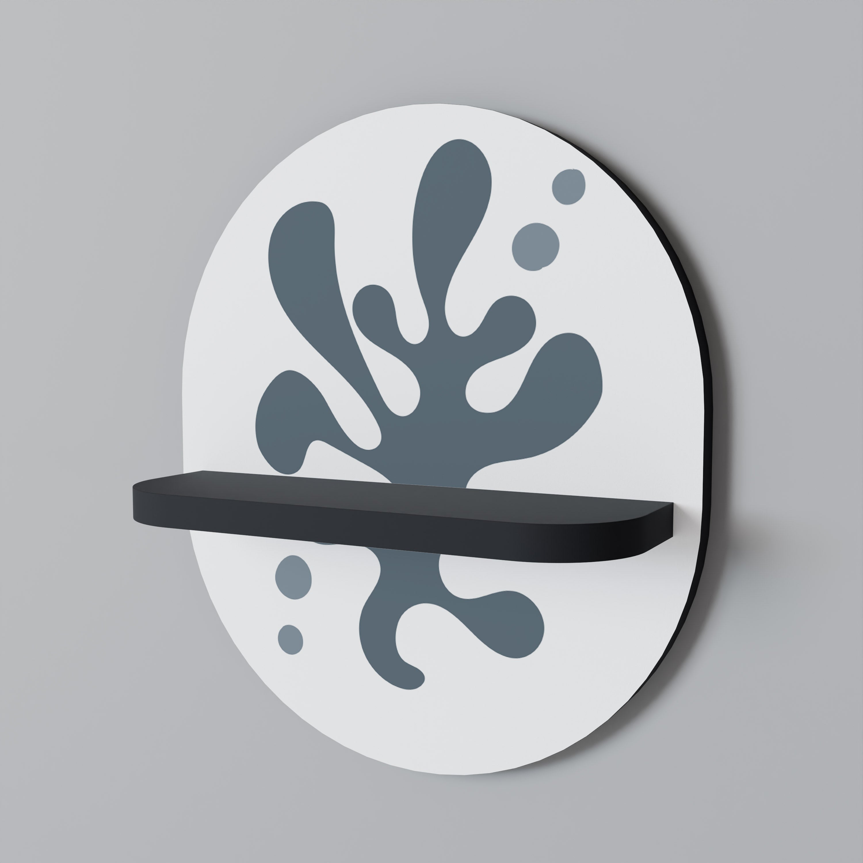 WONDERLAND VEGETATION Półka owalna Czarna