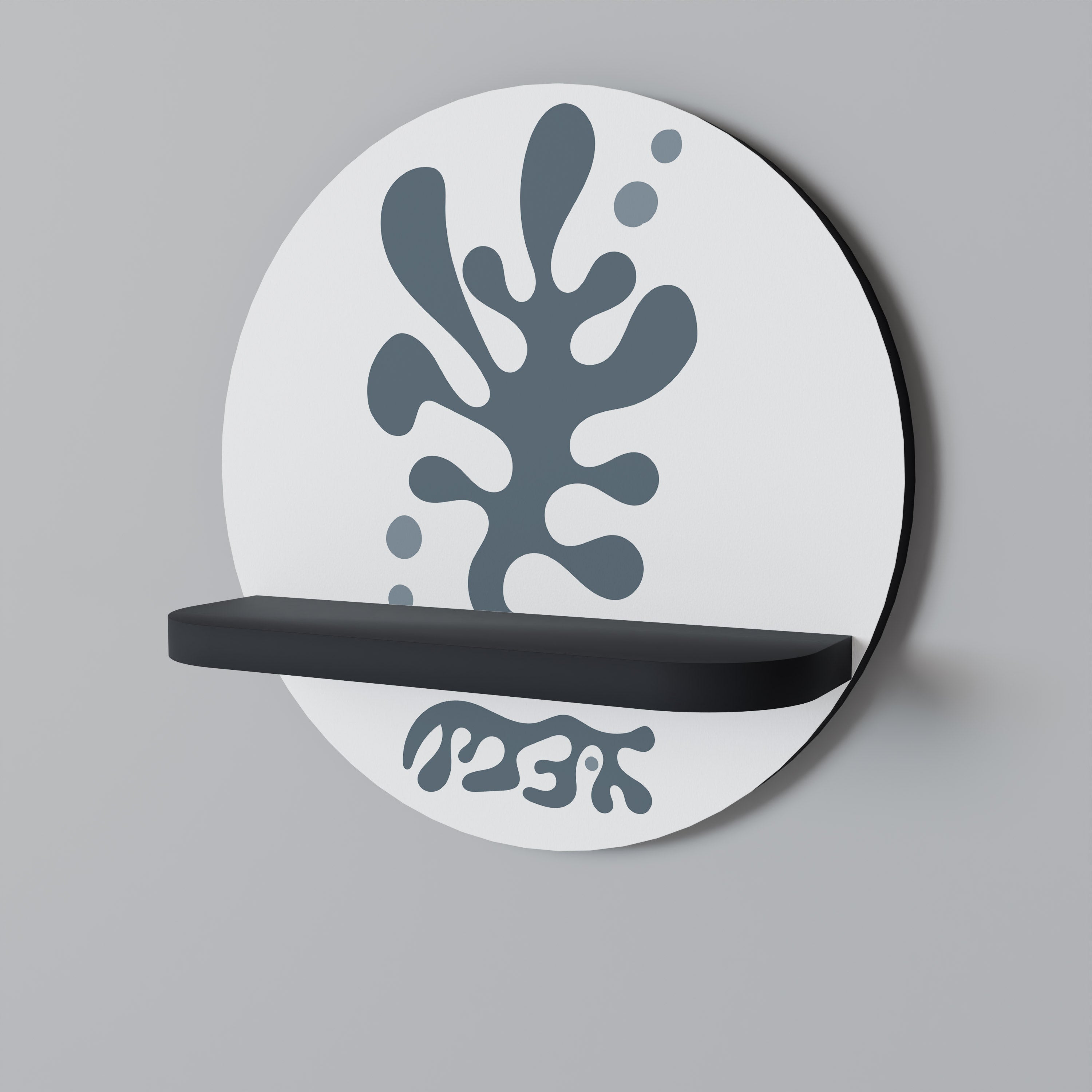 WONDERLAND VEGETATION Półka okrągła Czarna