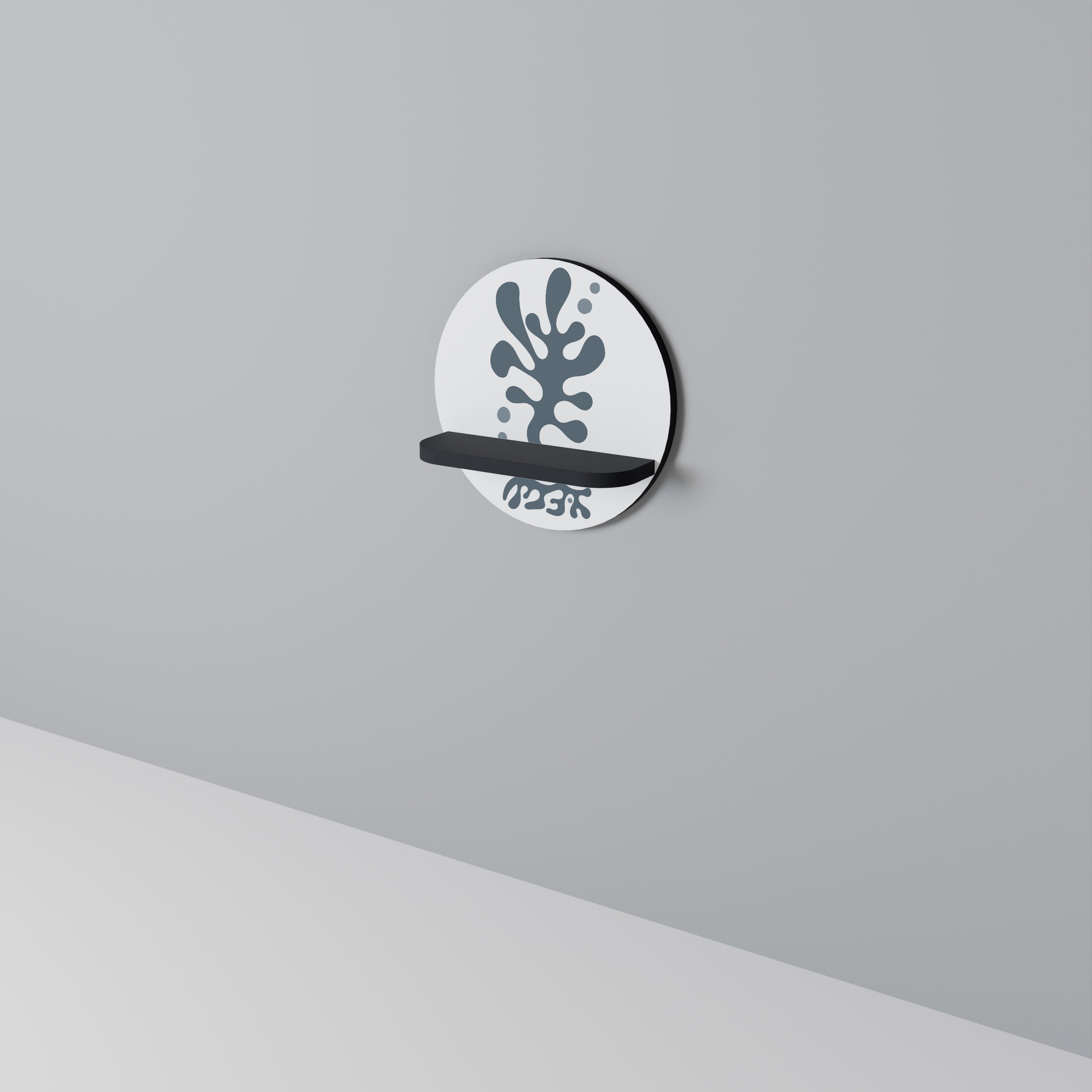 WONDERLAND VEGETATION Półka okrągła Czarna