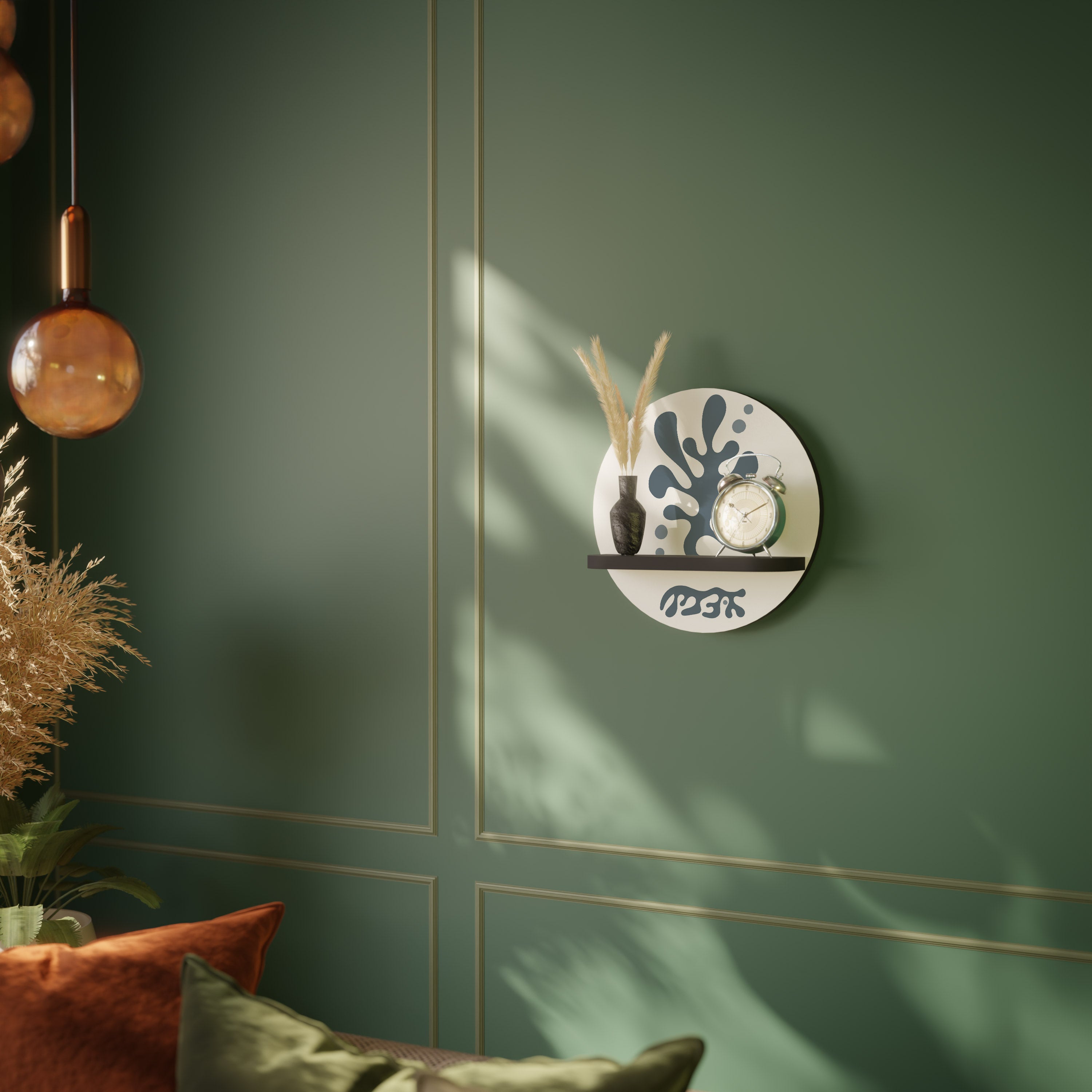 WONDERLAND VEGETATION Półka okrągła Czarna