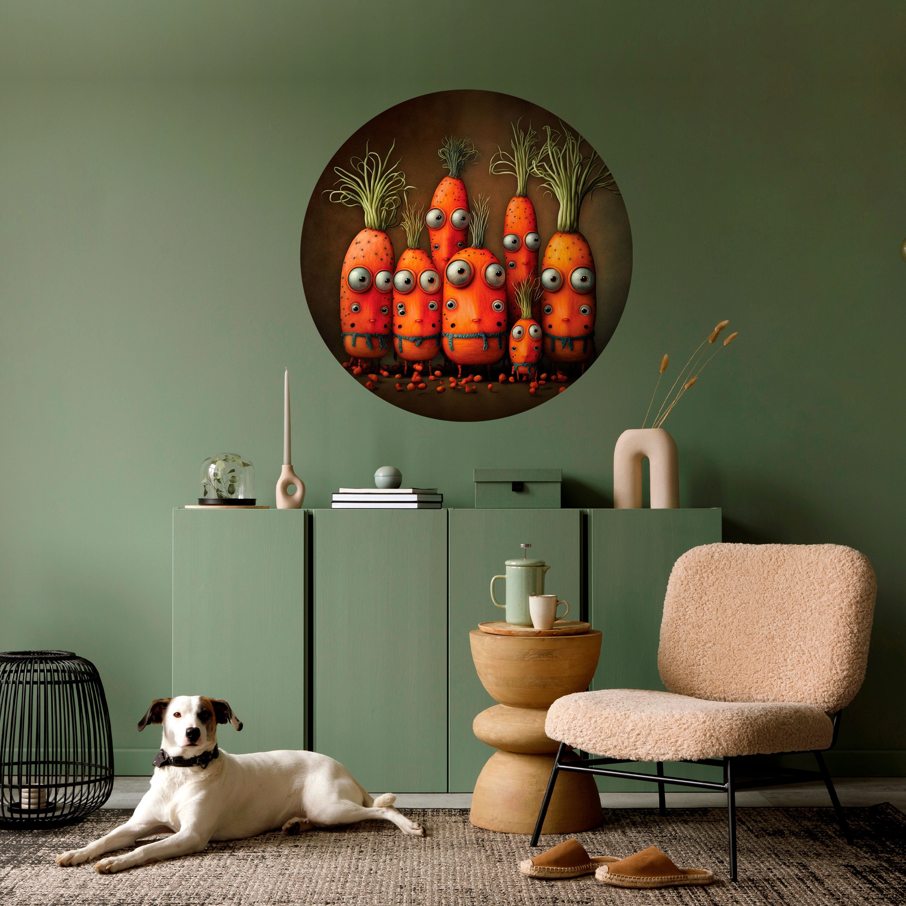 CUTE OR SCARY Naklejka okrągła