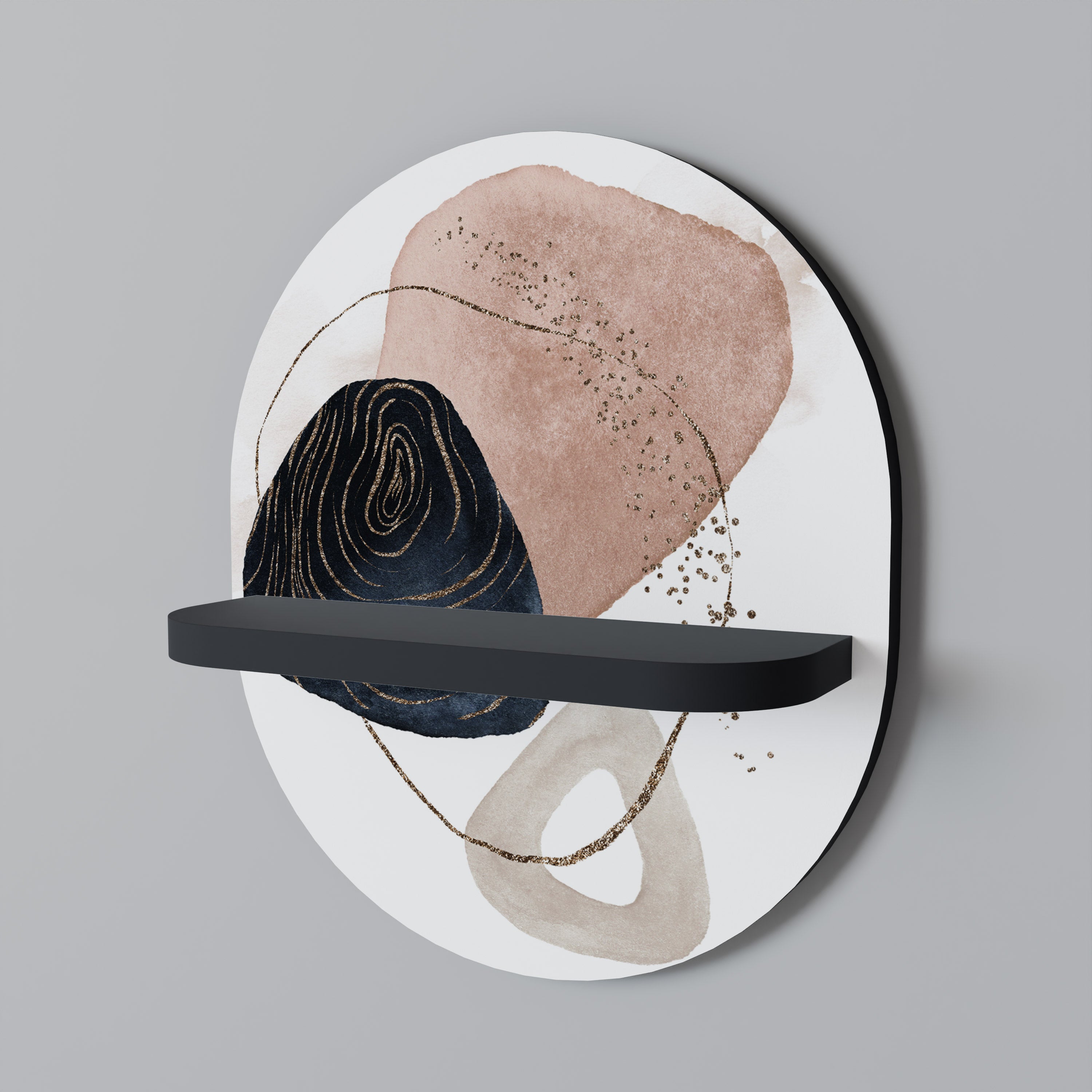 COLORFUL SHAPES Półka owalna Czarna