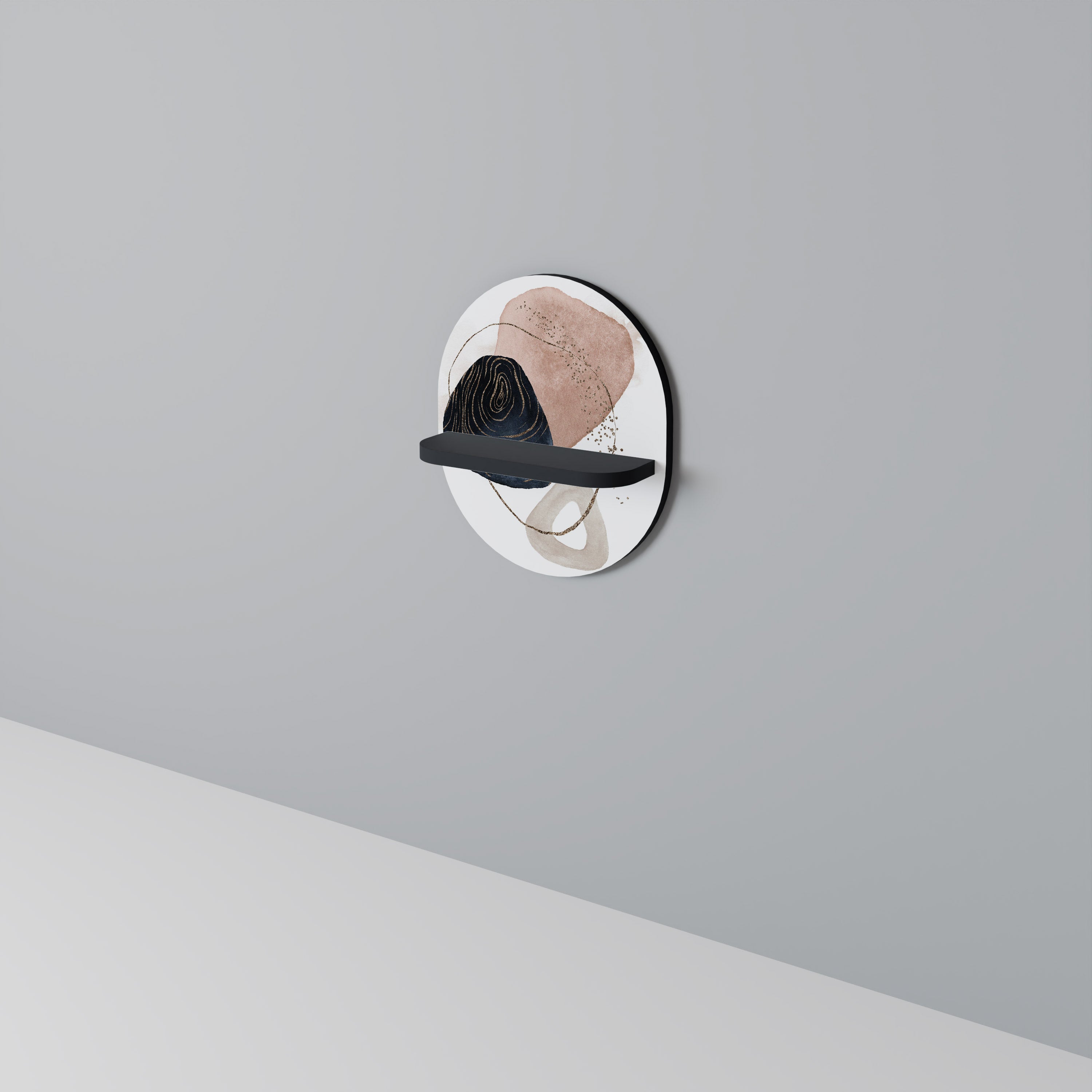 COLORFUL SHAPES Półka owalna Czarna