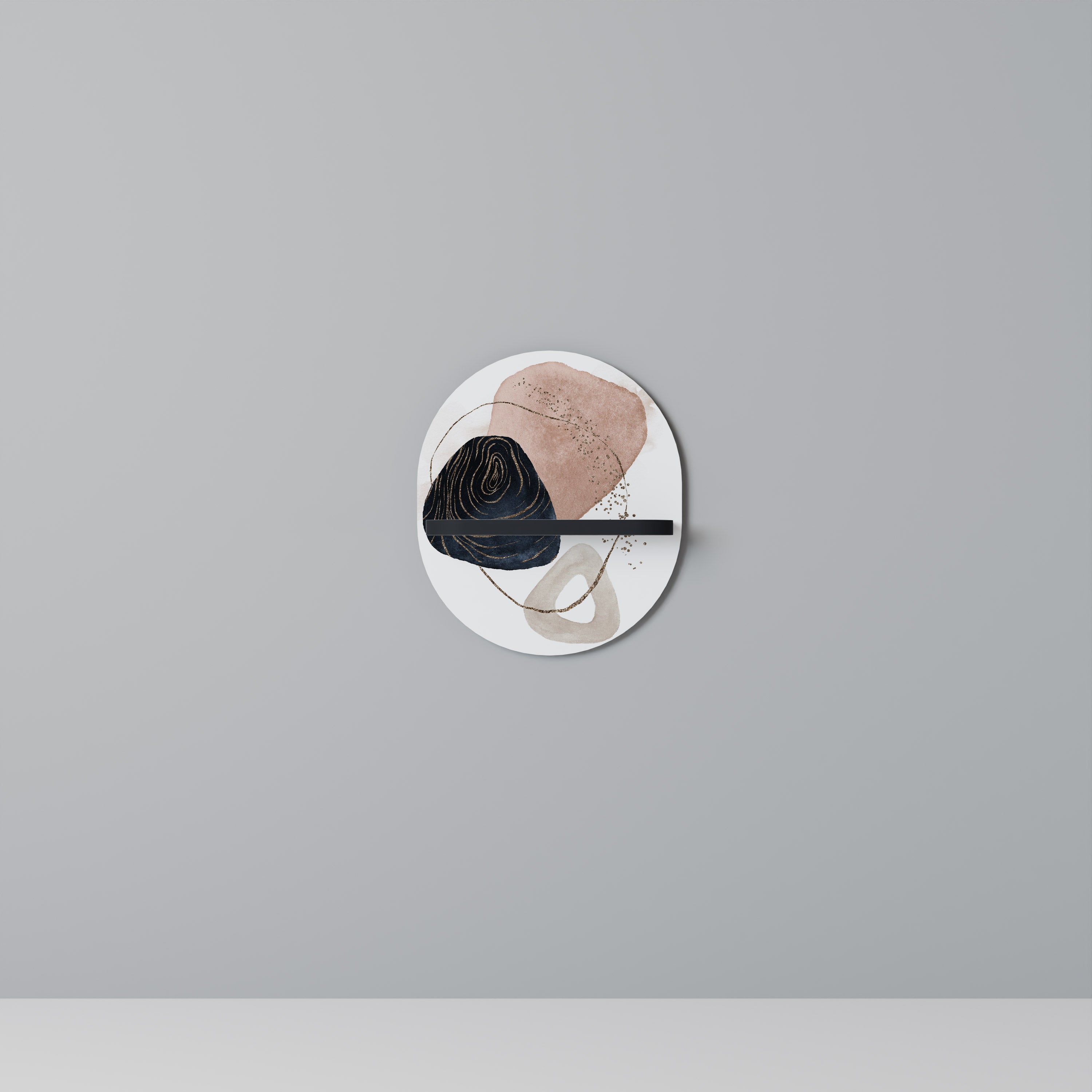 COLORFUL SHAPES Półka owalna Czarna