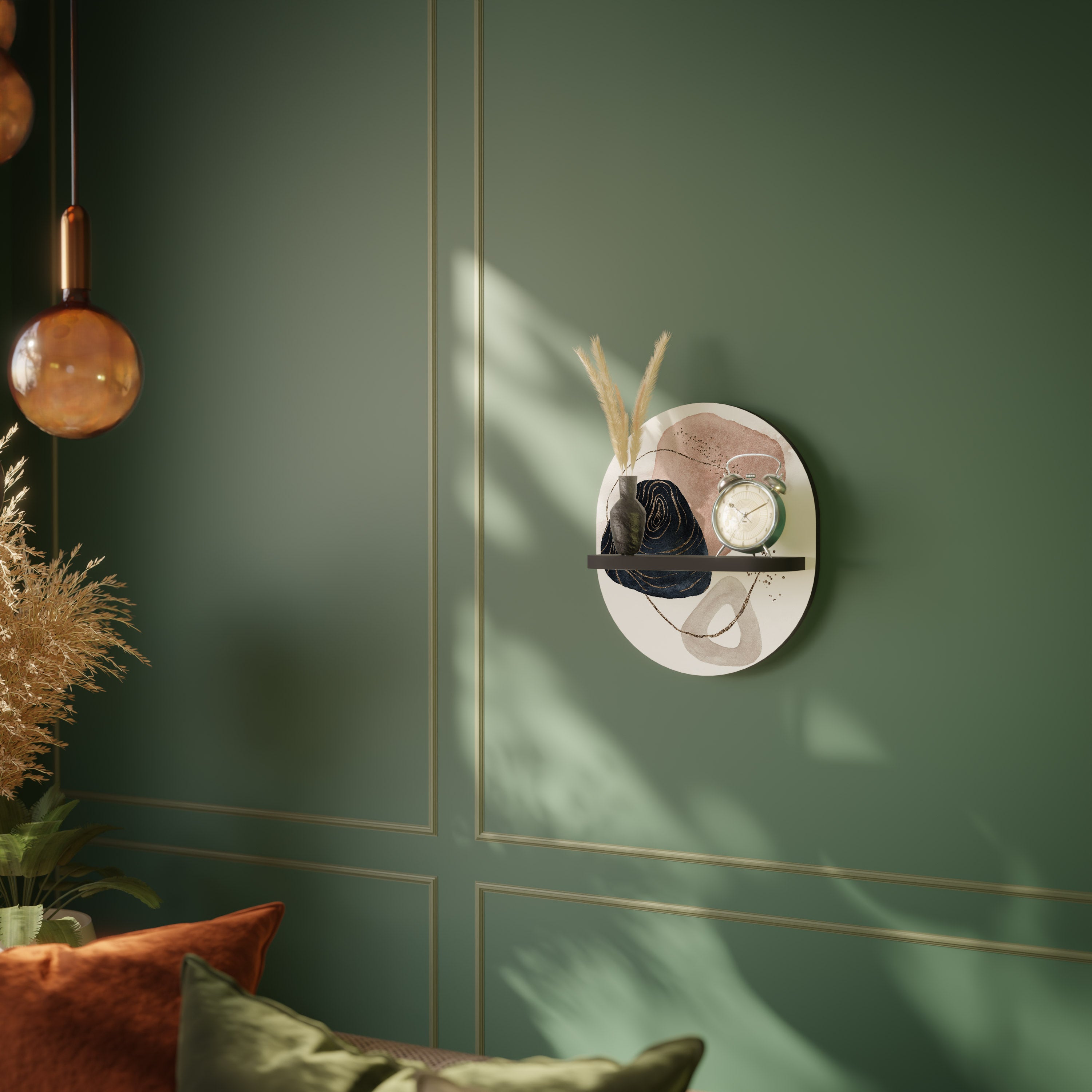 COLORFUL SHAPES Półka owalna Czarna