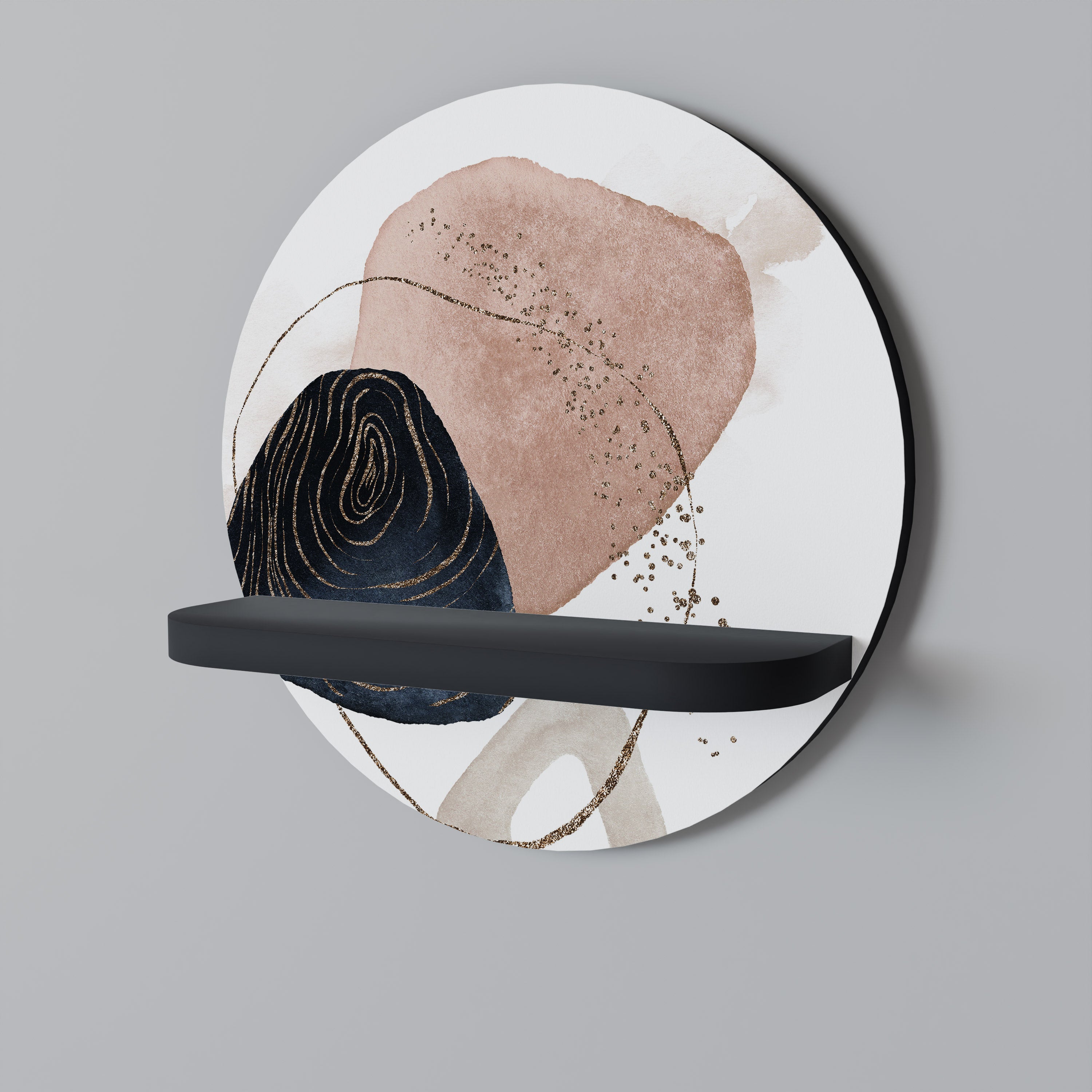 COLORFUL SHAPES Półka okrągła Czarna