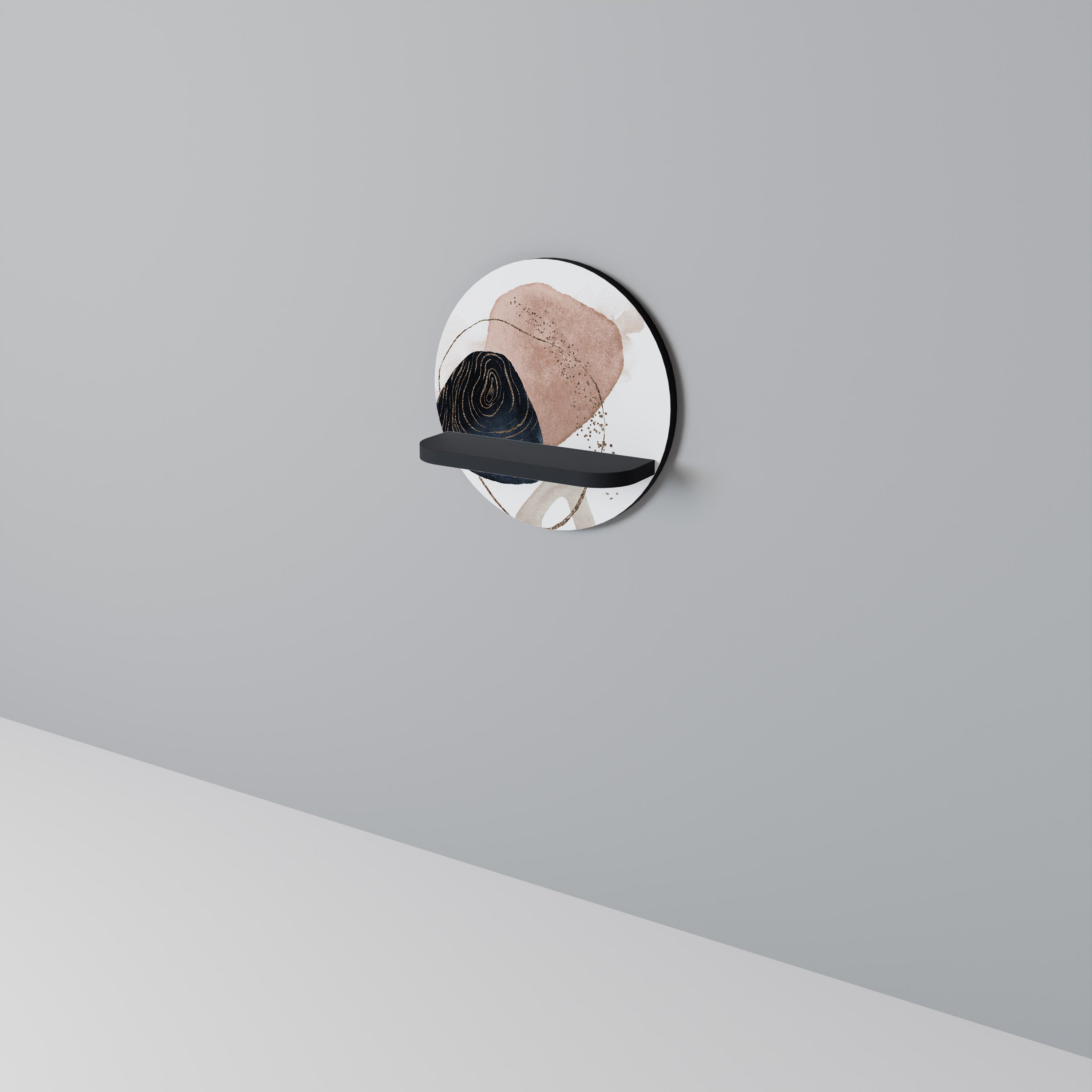 COLORFUL SHAPES Półka okrągła Czarna