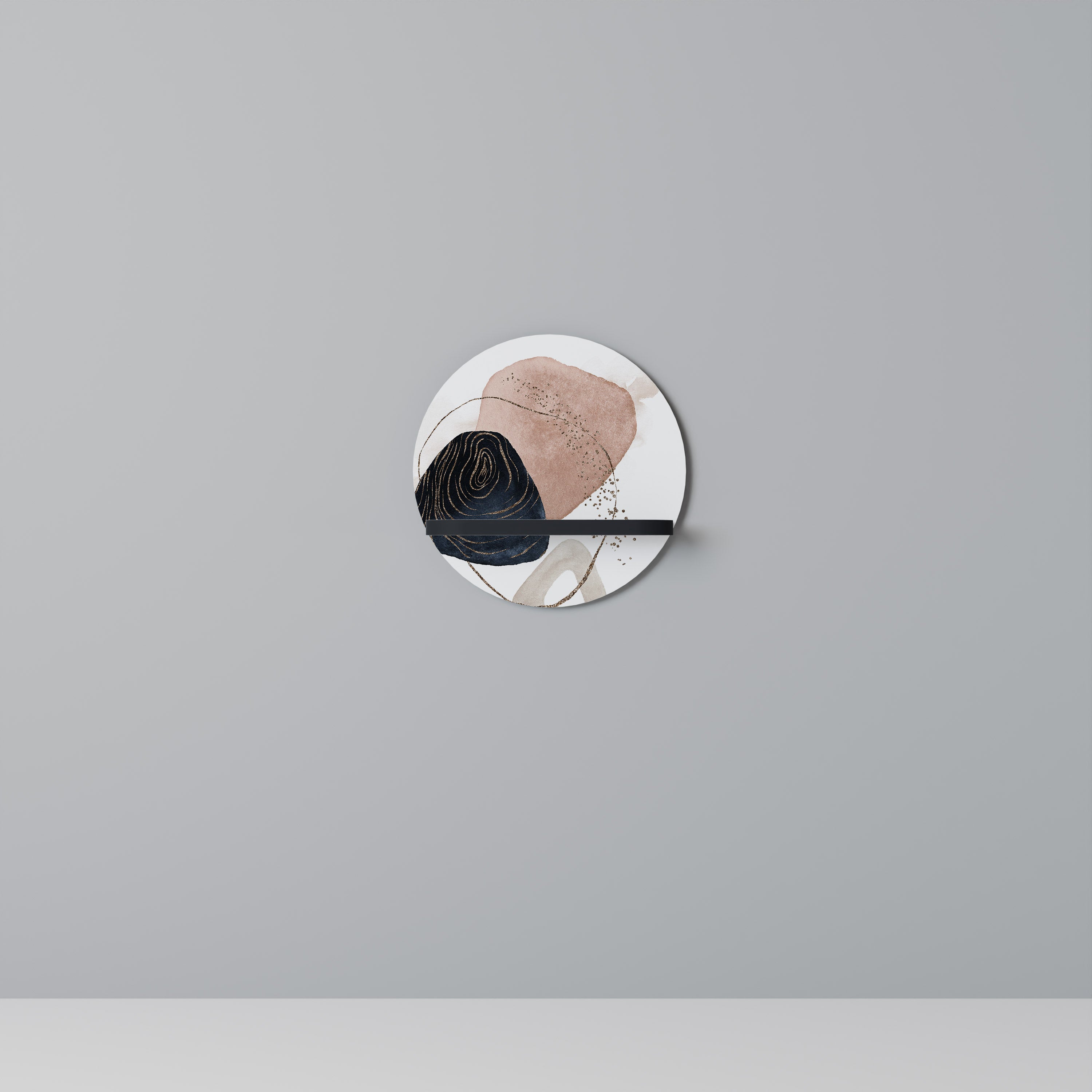 COLORFUL SHAPES Półka okrągła Czarna