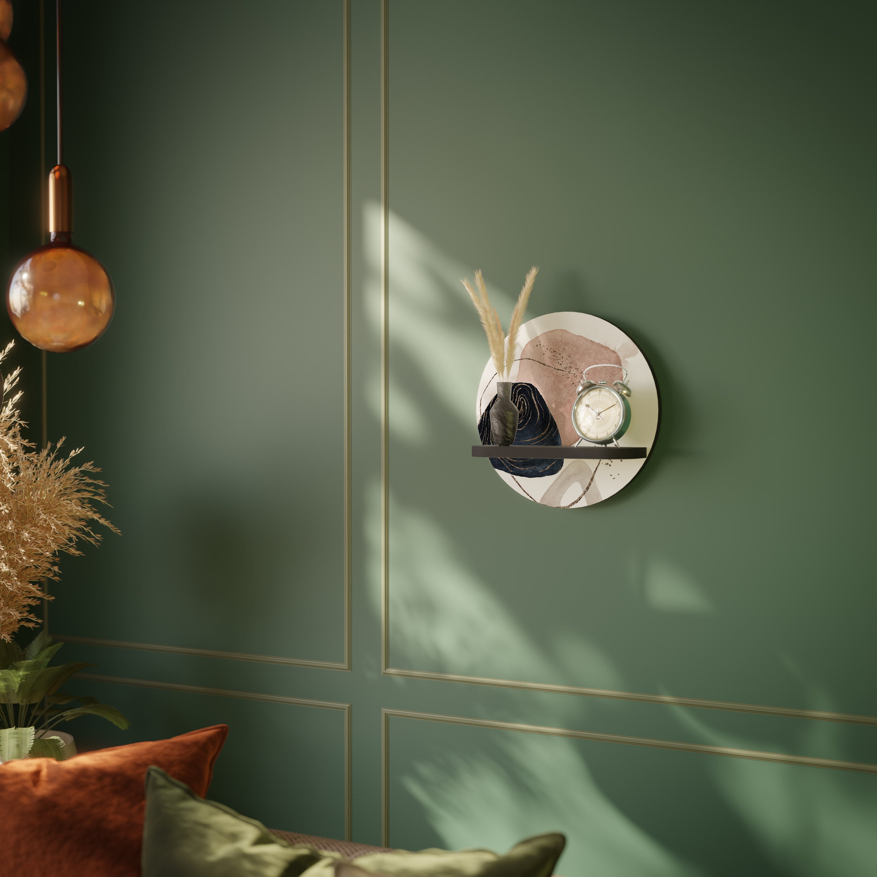 COLORFUL SHAPES Półka okrągła Czarna