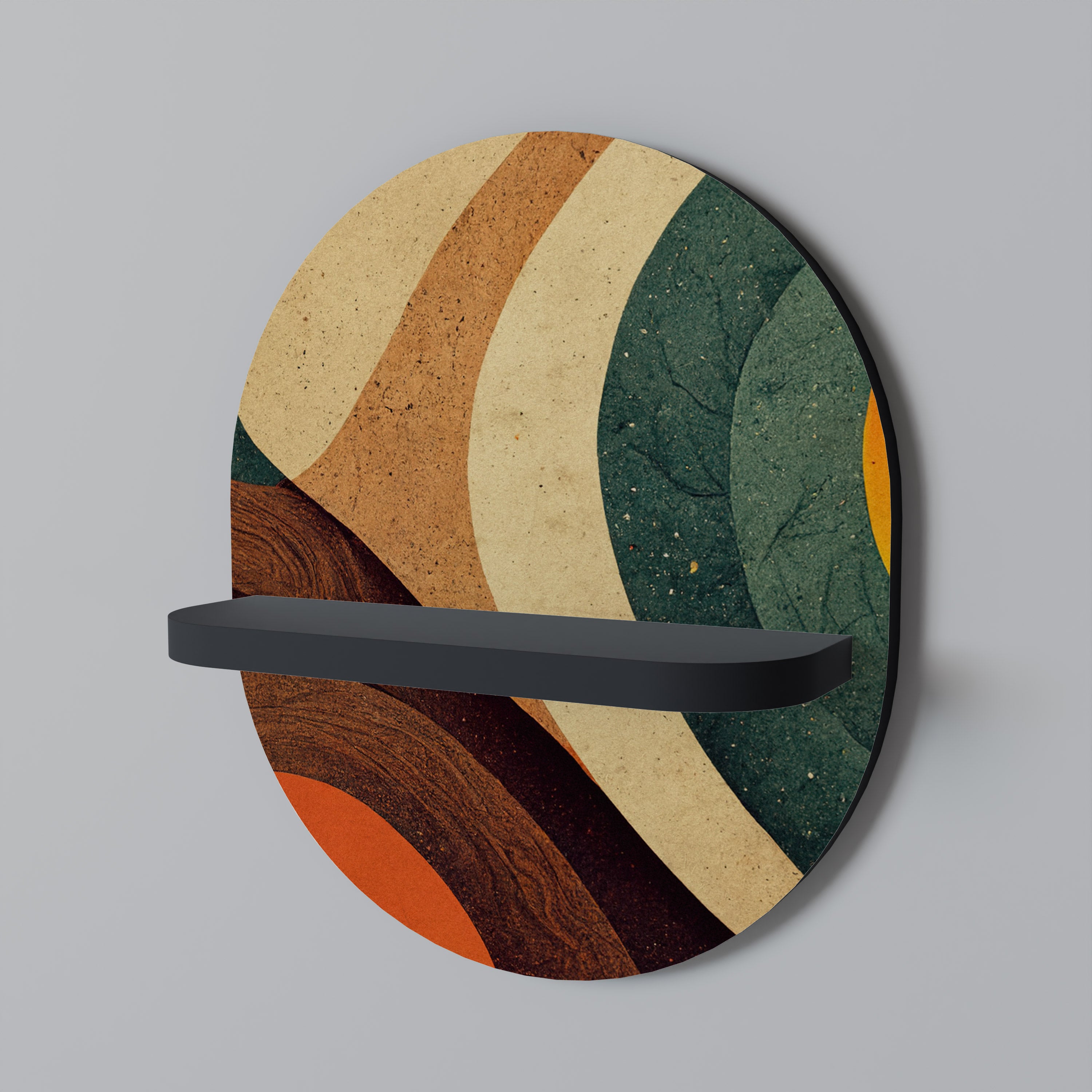 COLORFUL STRANDS Półka owalna Czarna