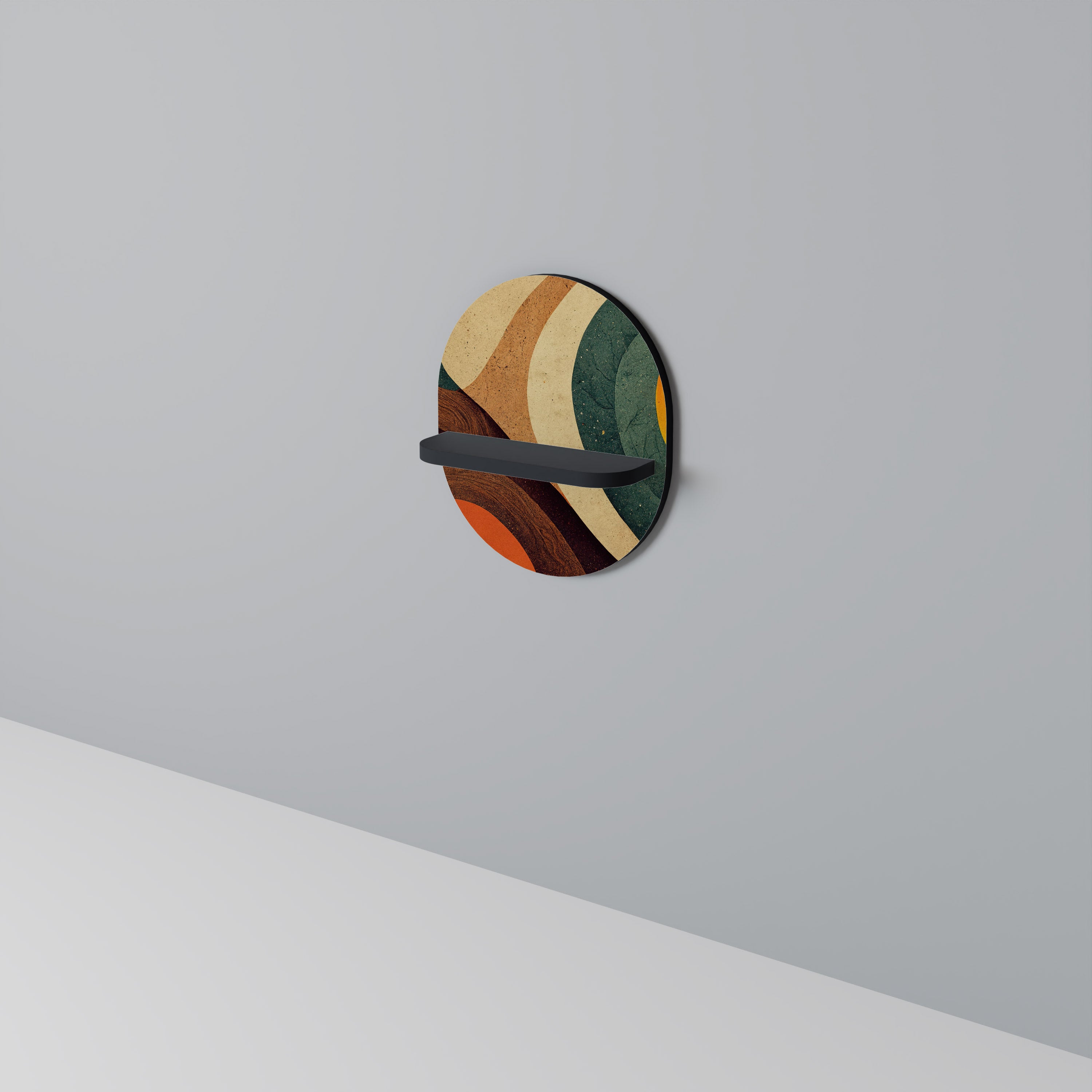 COLORFUL STRANDS Półka owalna Czarna