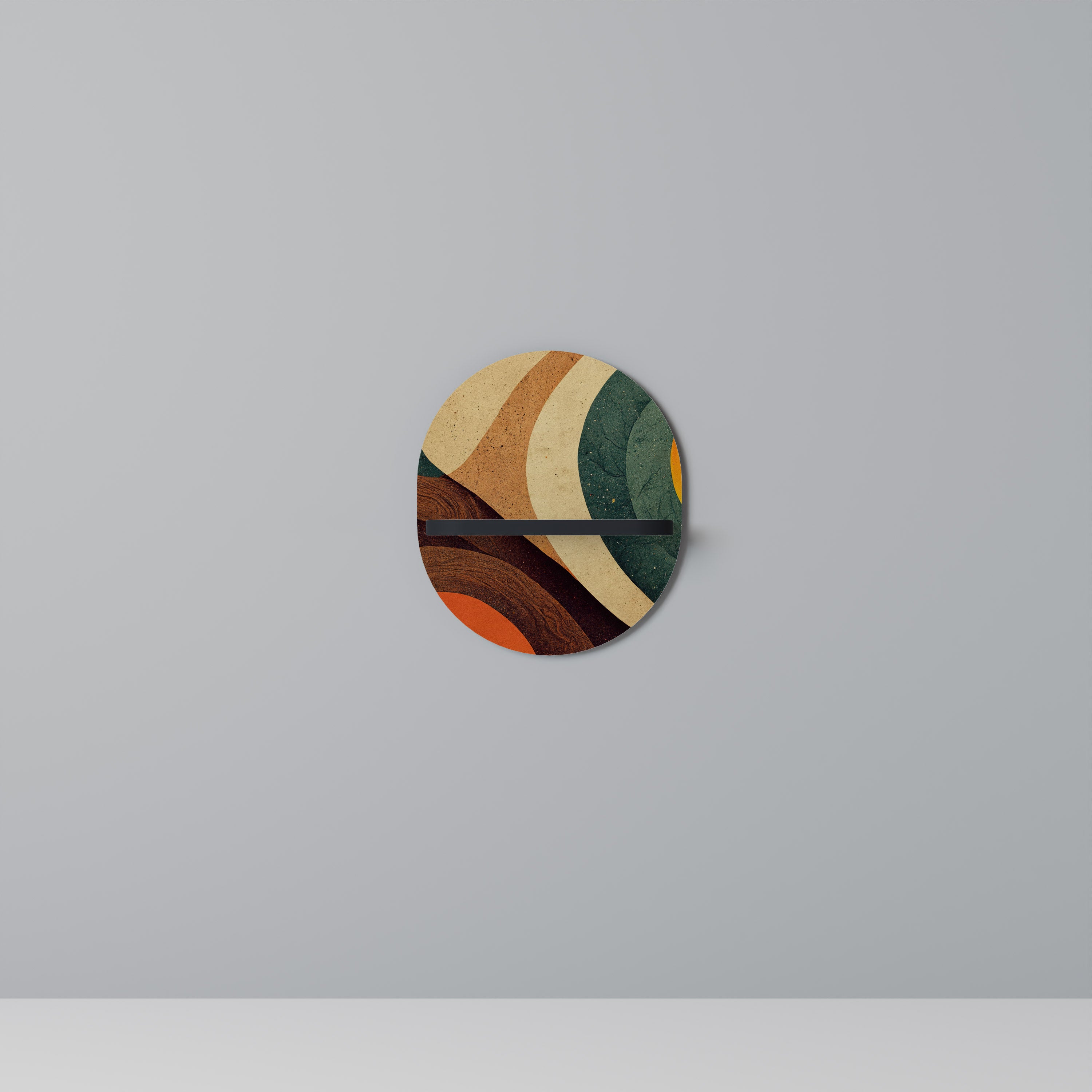 COLORFUL STRANDS Półka owalna Czarna