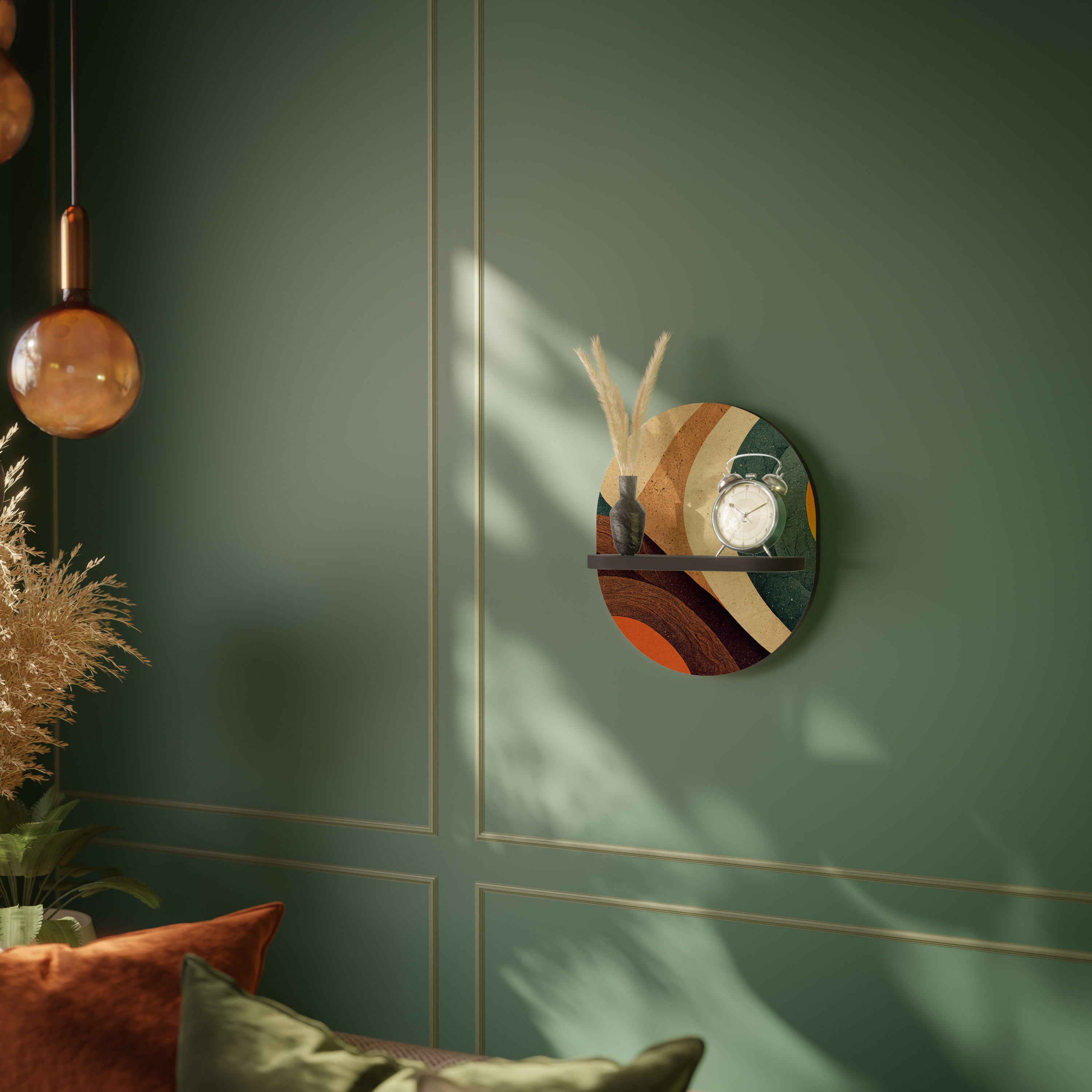 COLORFUL STRANDS Półka owalna Czarna