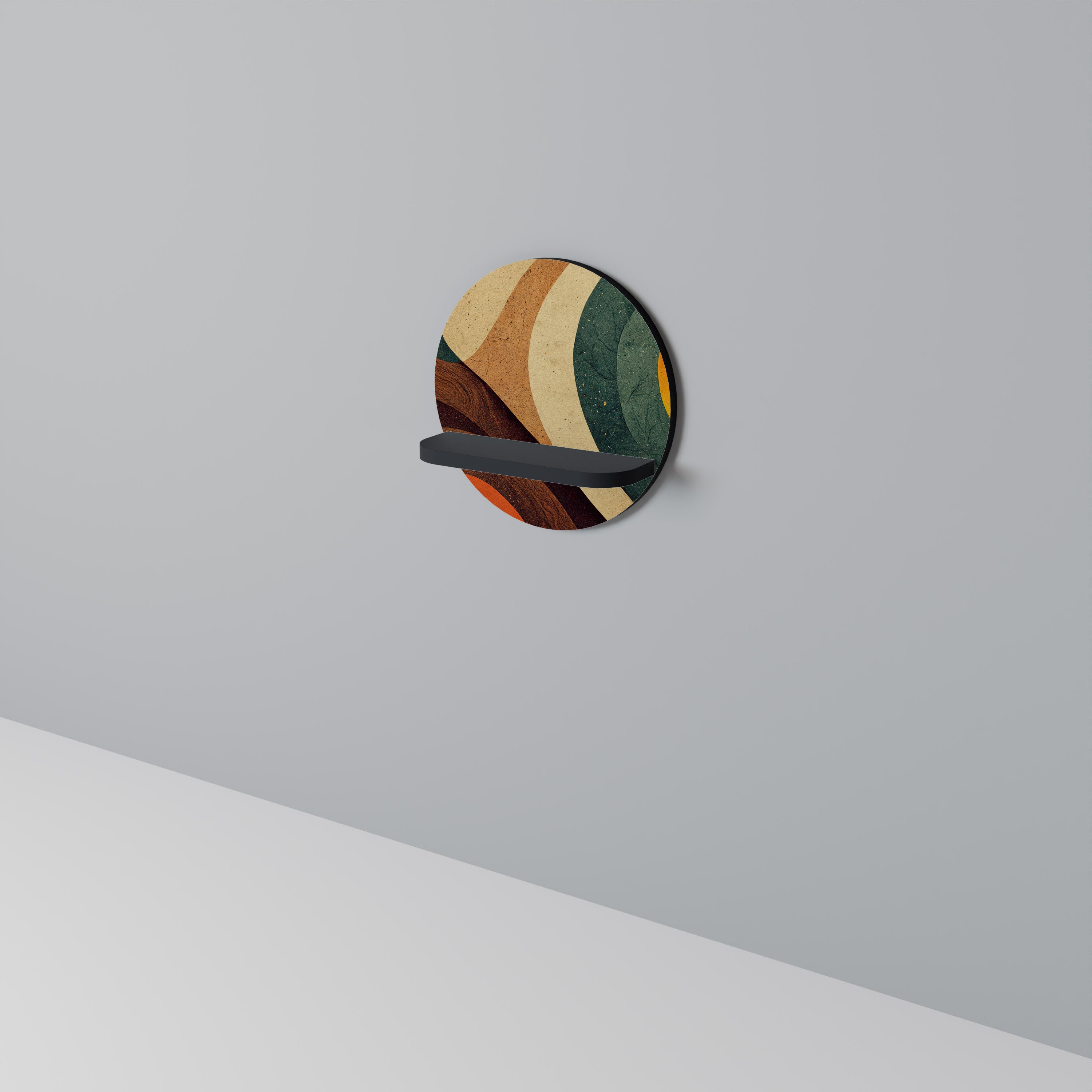 COLORFUL STRANDS Półka okrągła Czarna