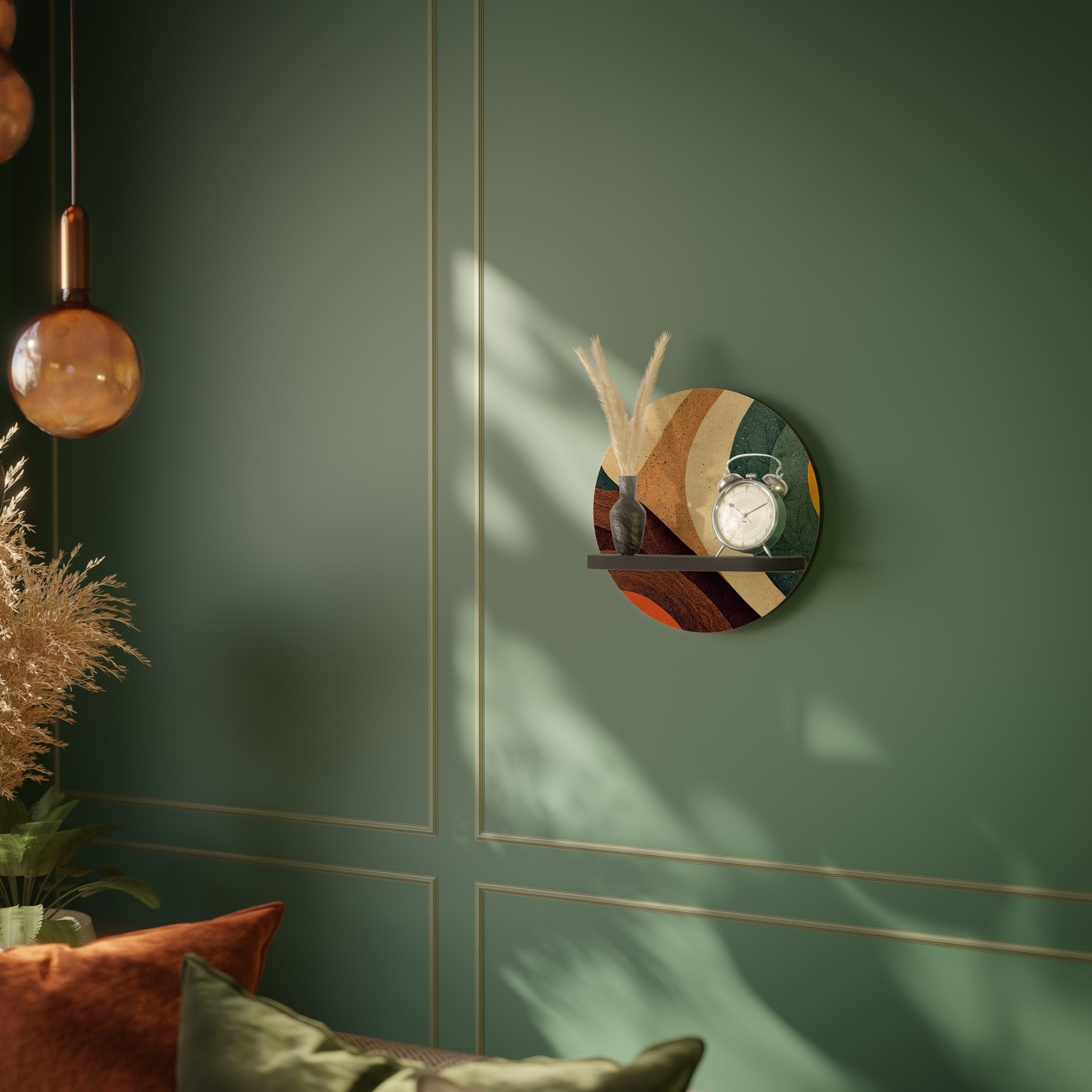 COLORFUL STRANDS Półka okrągła Czarna