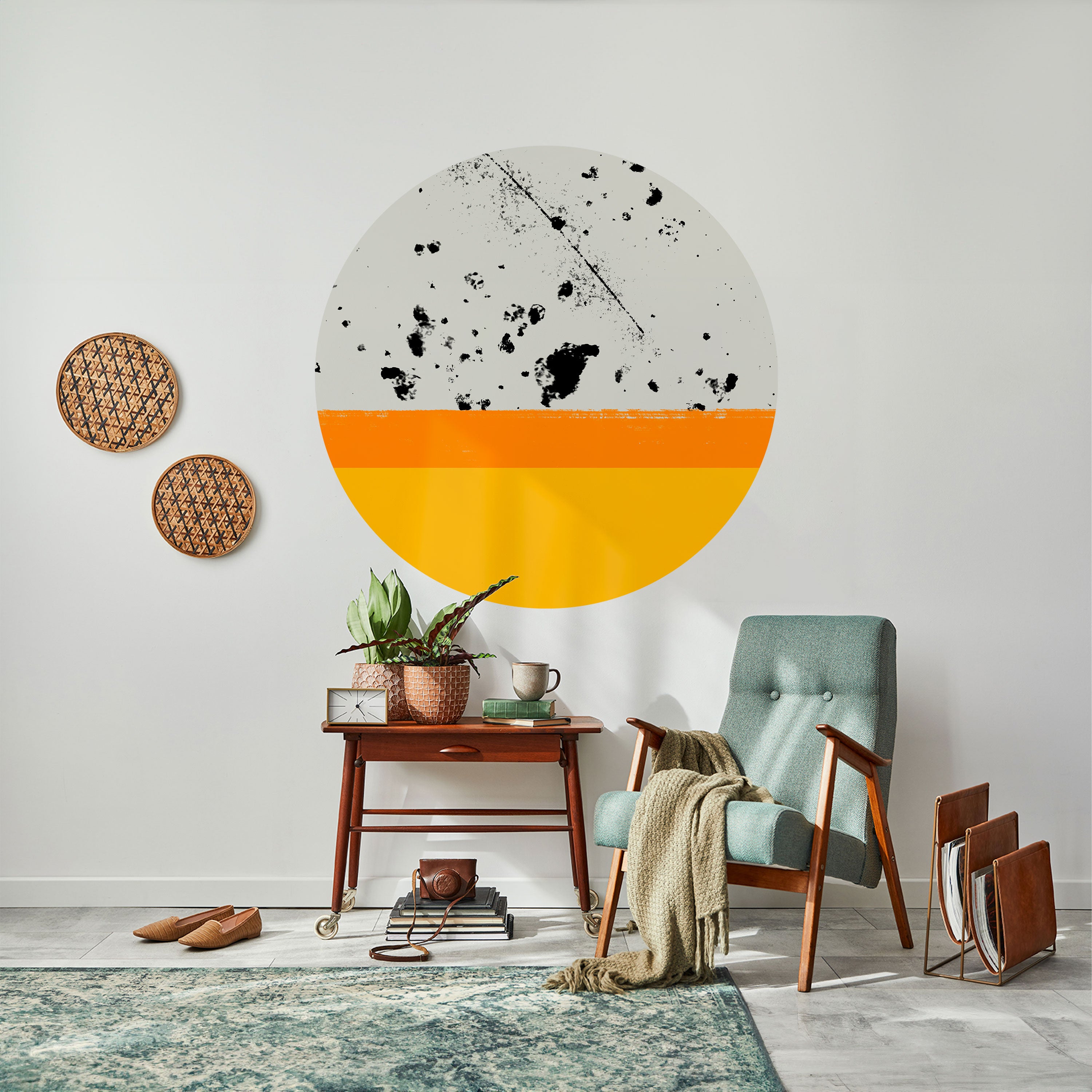 DYED BY ORANGE Naklejka okrągła