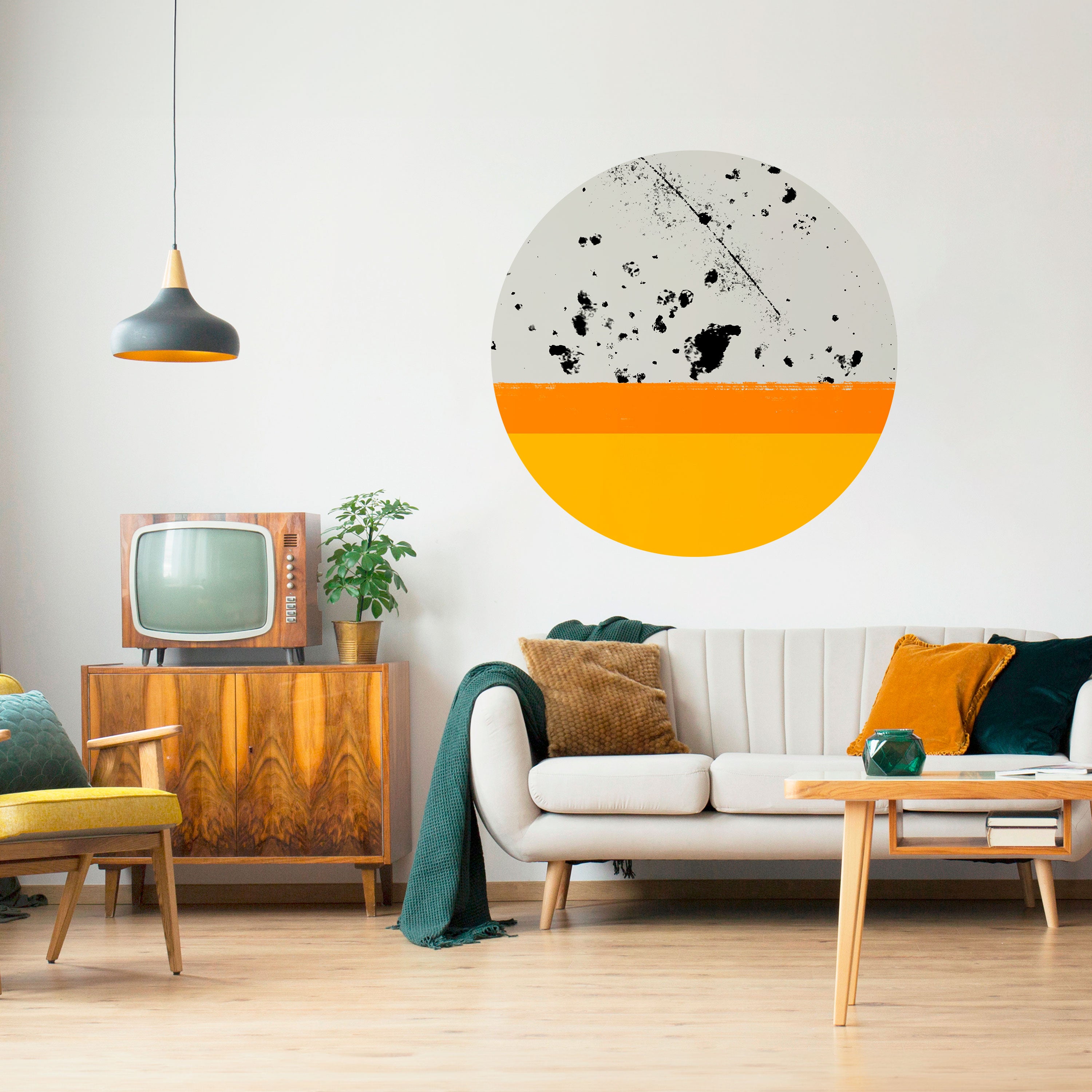 DYED BY ORANGE Naklejka okrągła