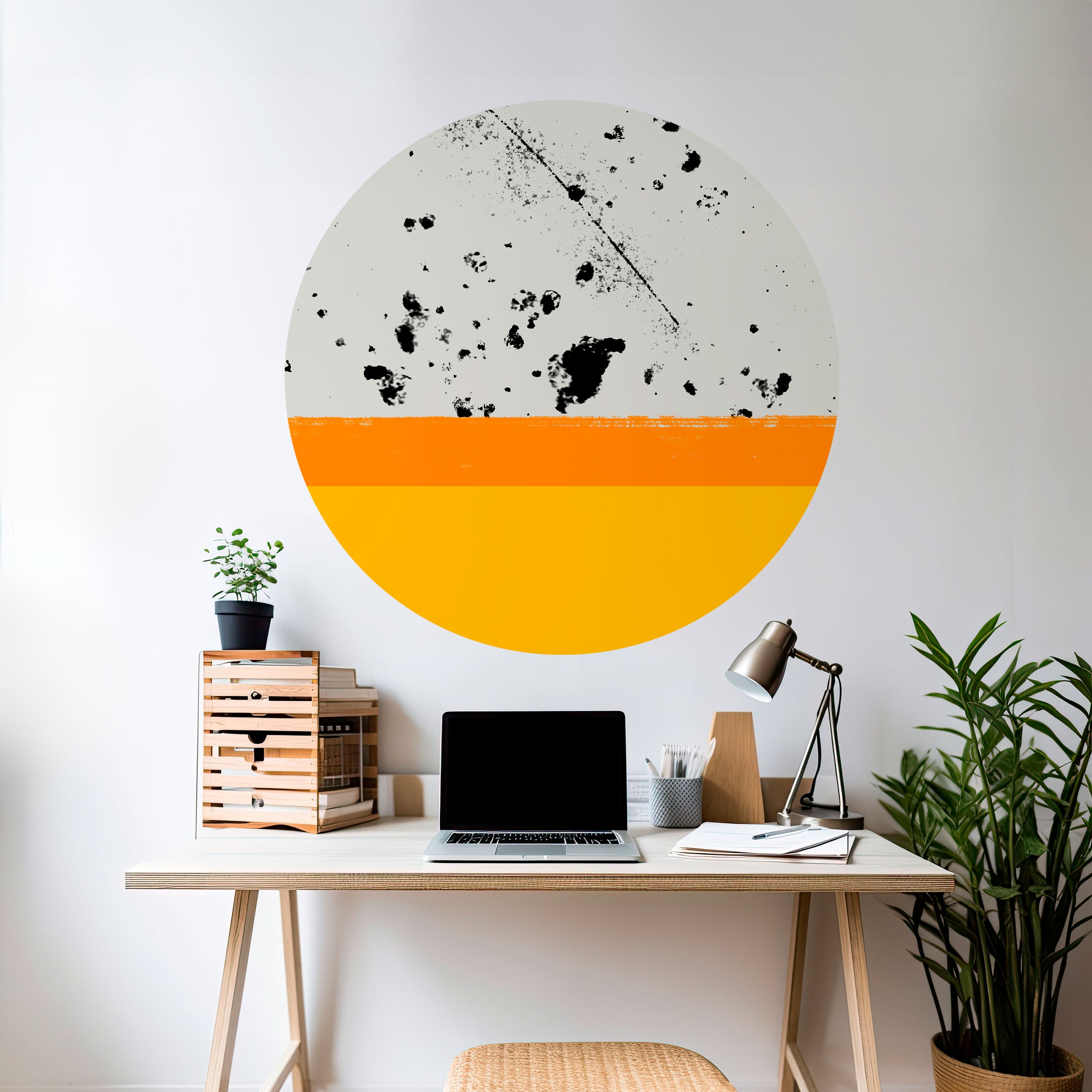 DYED BY ORANGE Naklejka okrągła