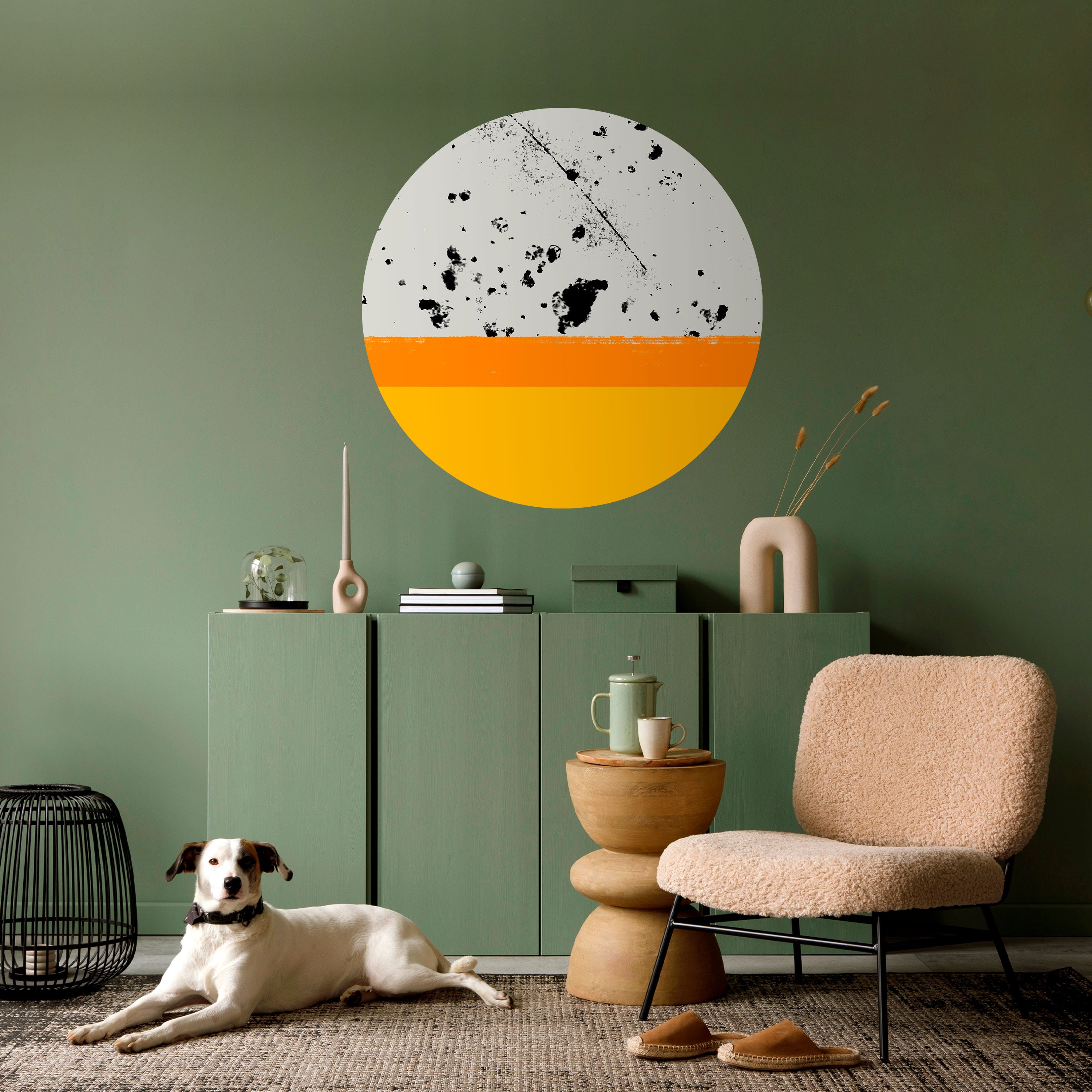 DYED BY ORANGE Naklejka okrągła