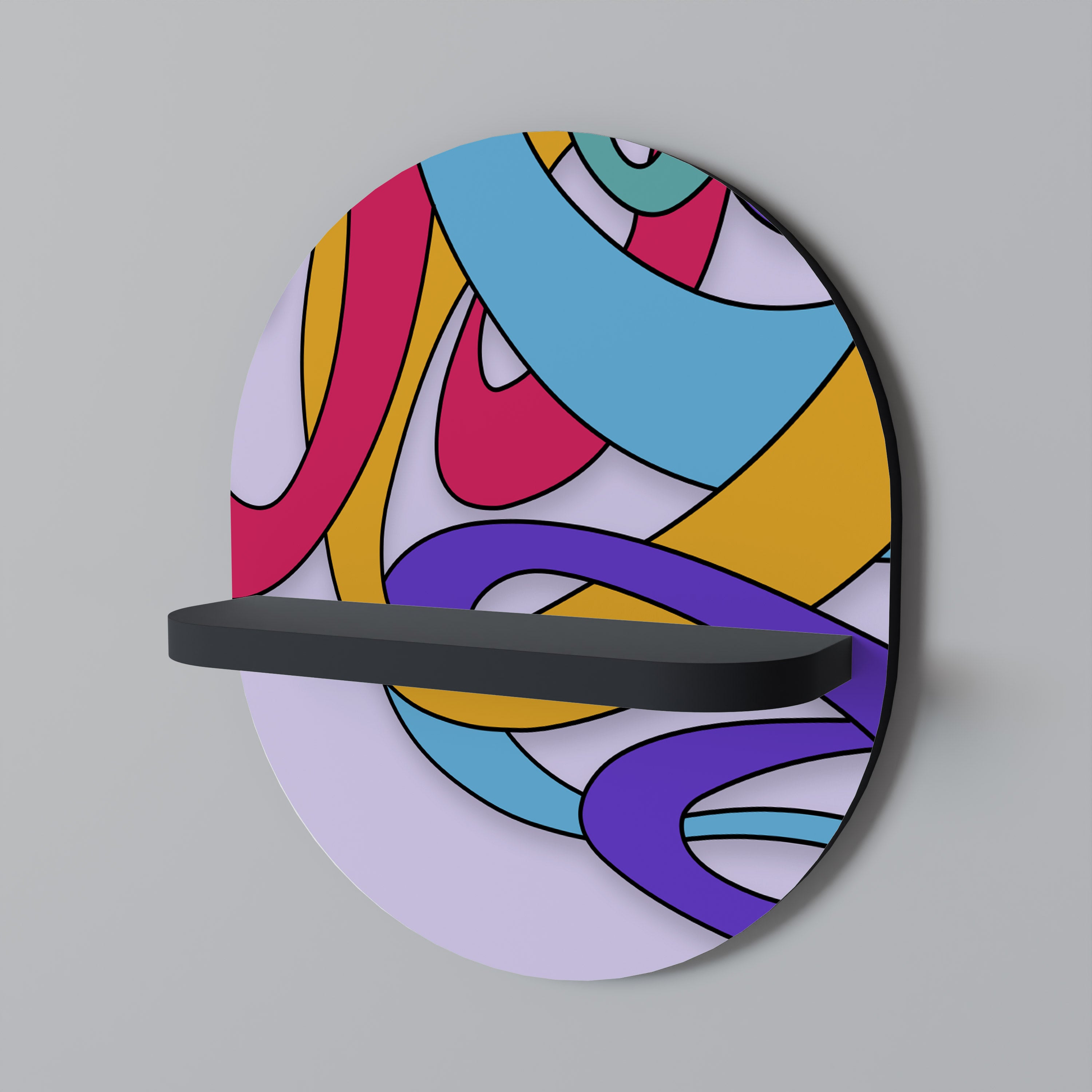 COLOR STREAM Półka owalna Czarna