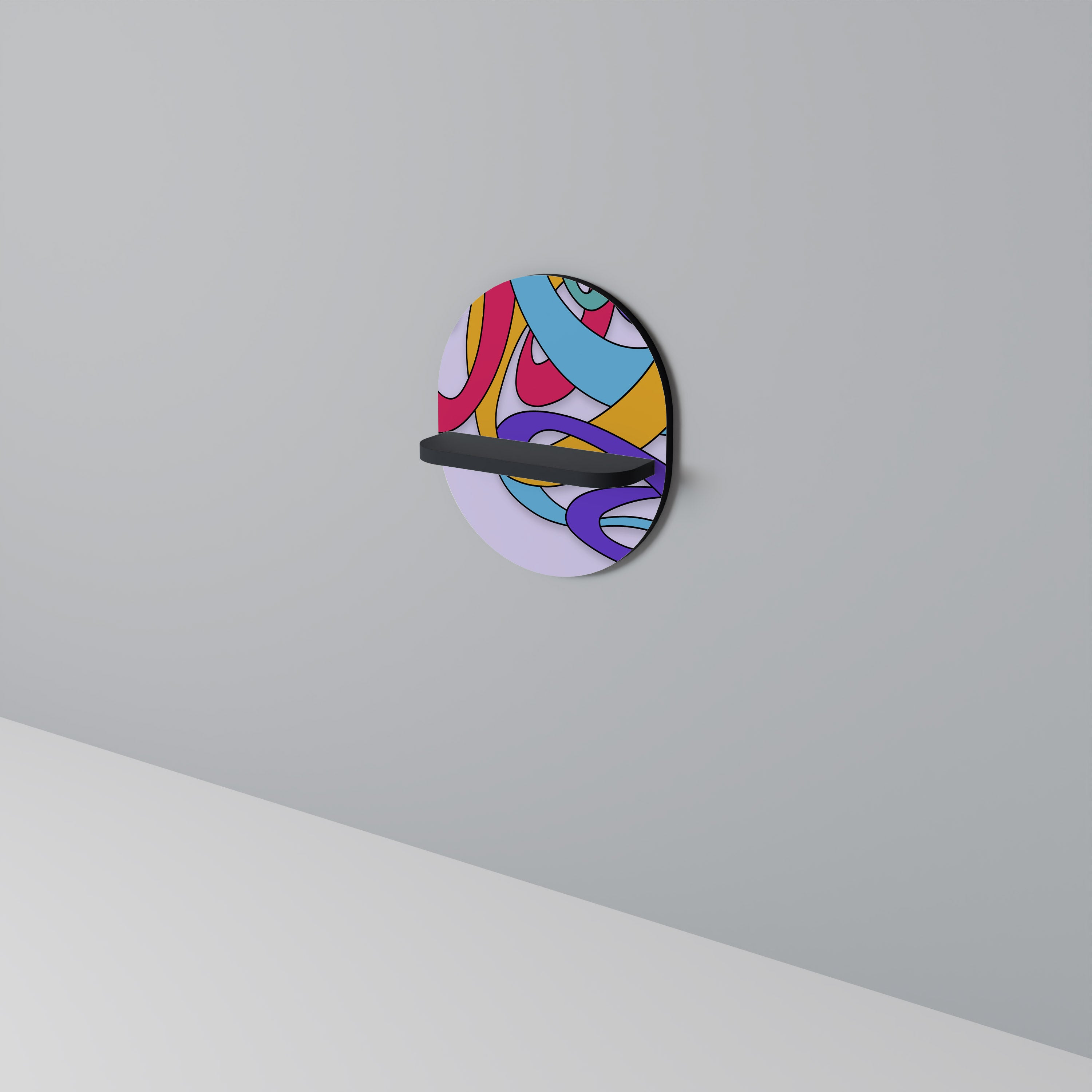 COLOR STREAM Półka owalna Czarna