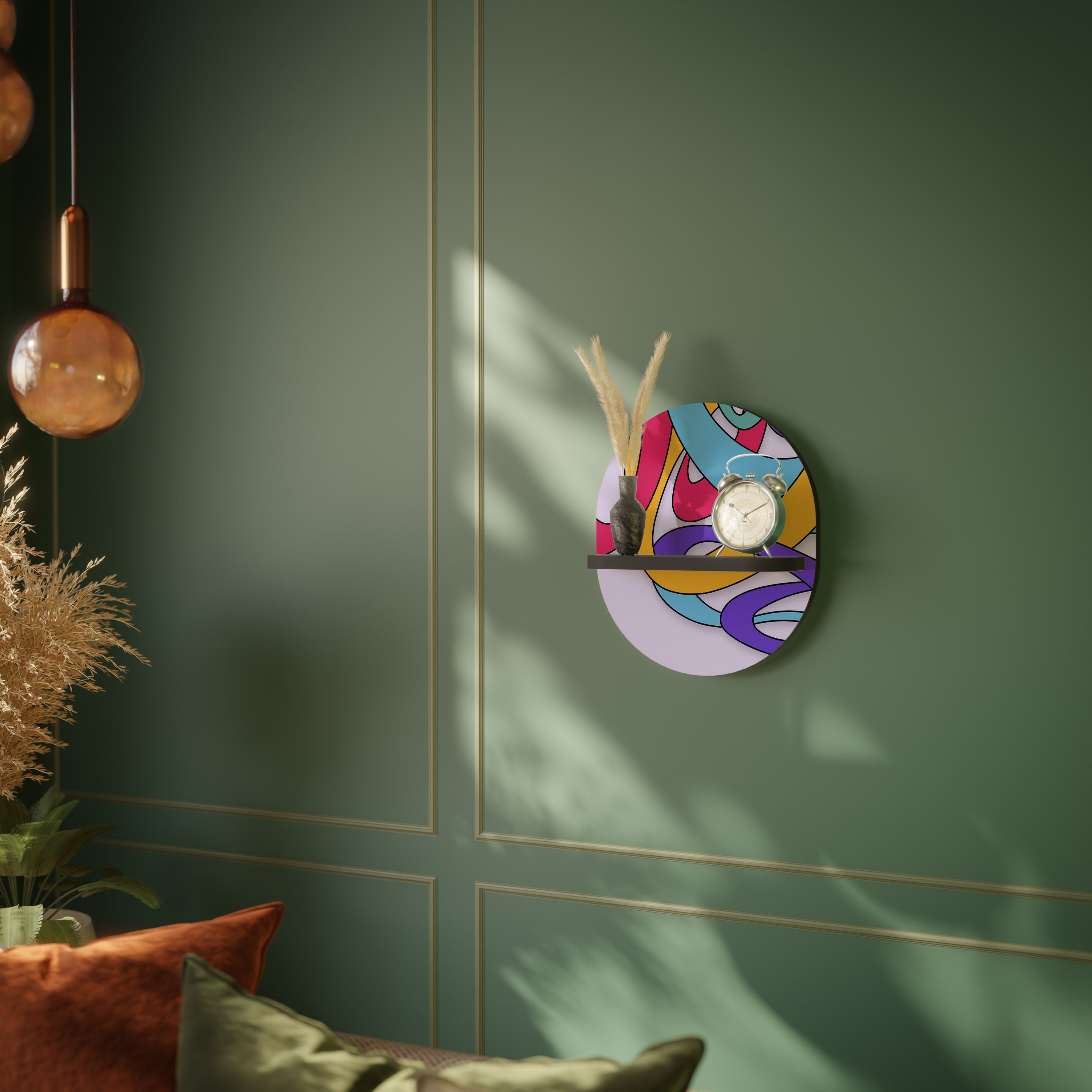 COLOR STREAM Półka owalna Czarna