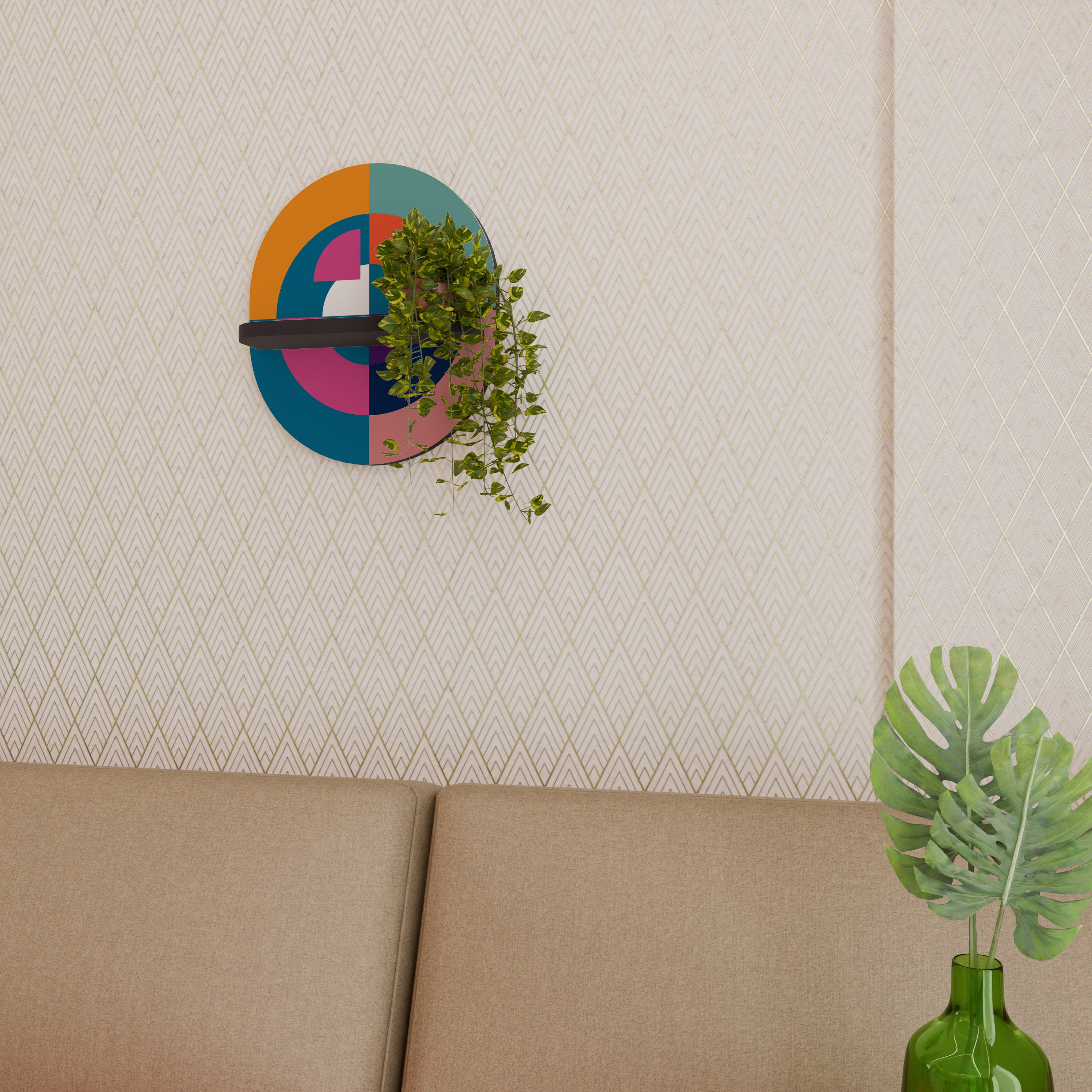 CREATING TOGETHER Półka owalna Czarna