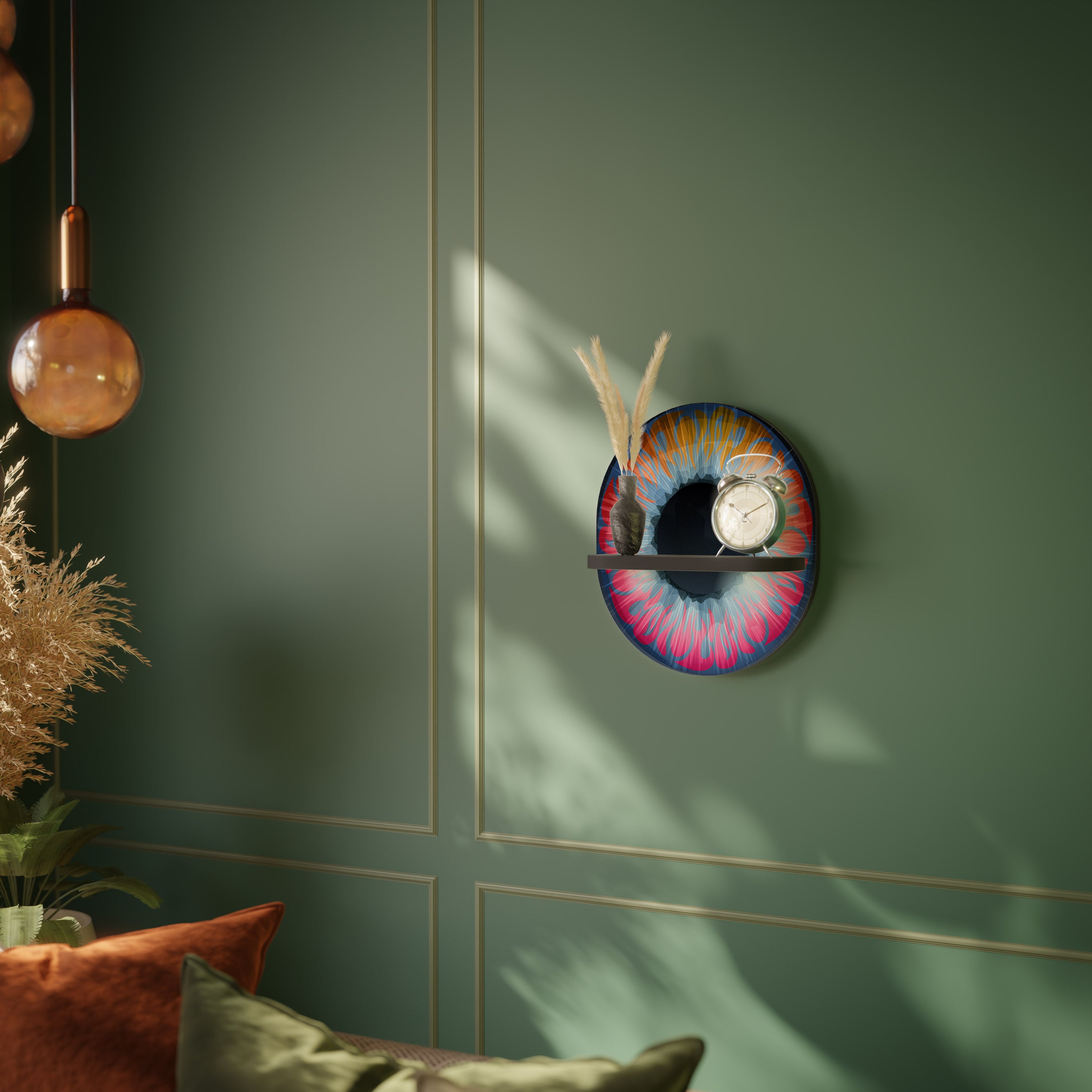FANTASY EYE Półka owalna Czarna