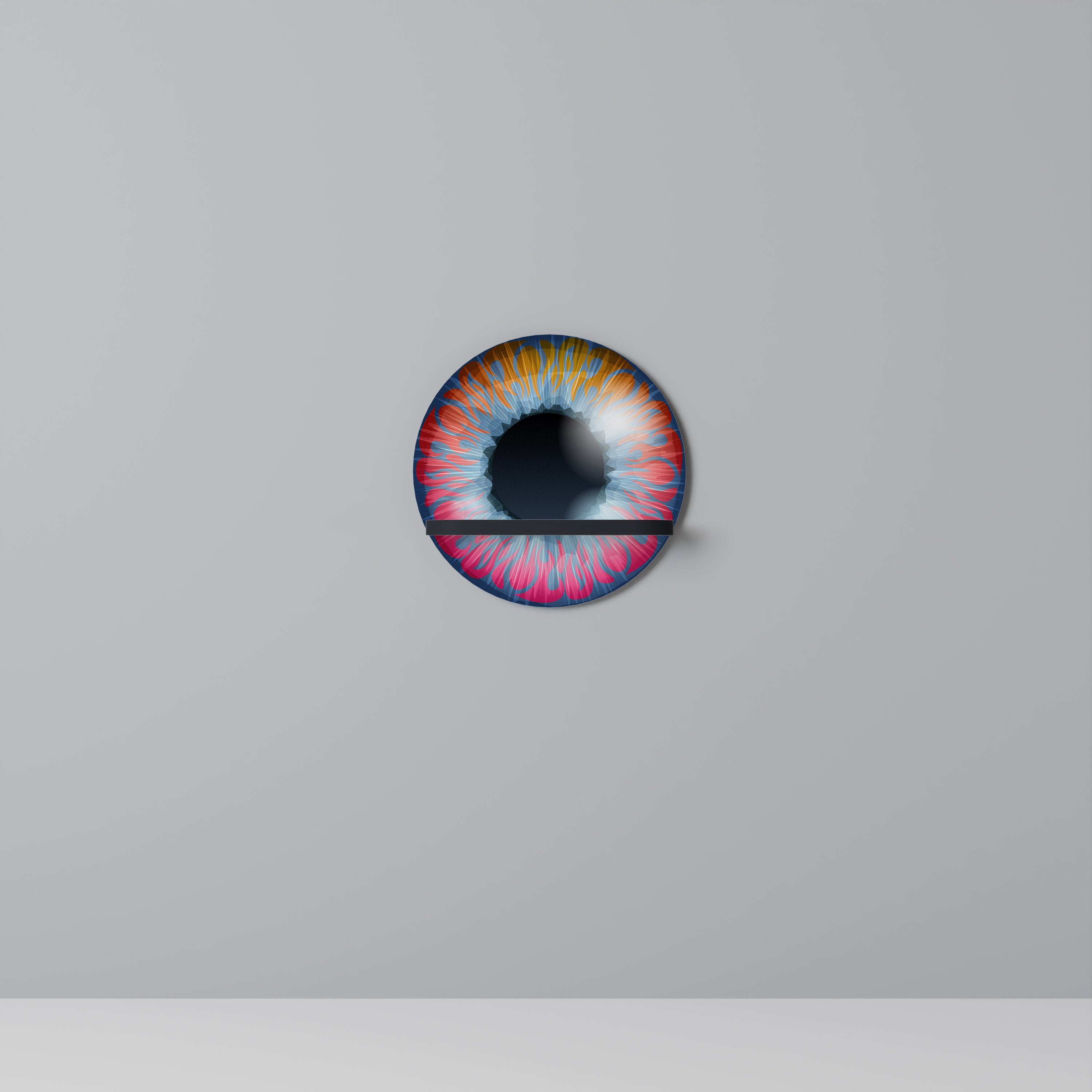 FANTASY EYE Półka okrągła Czarna